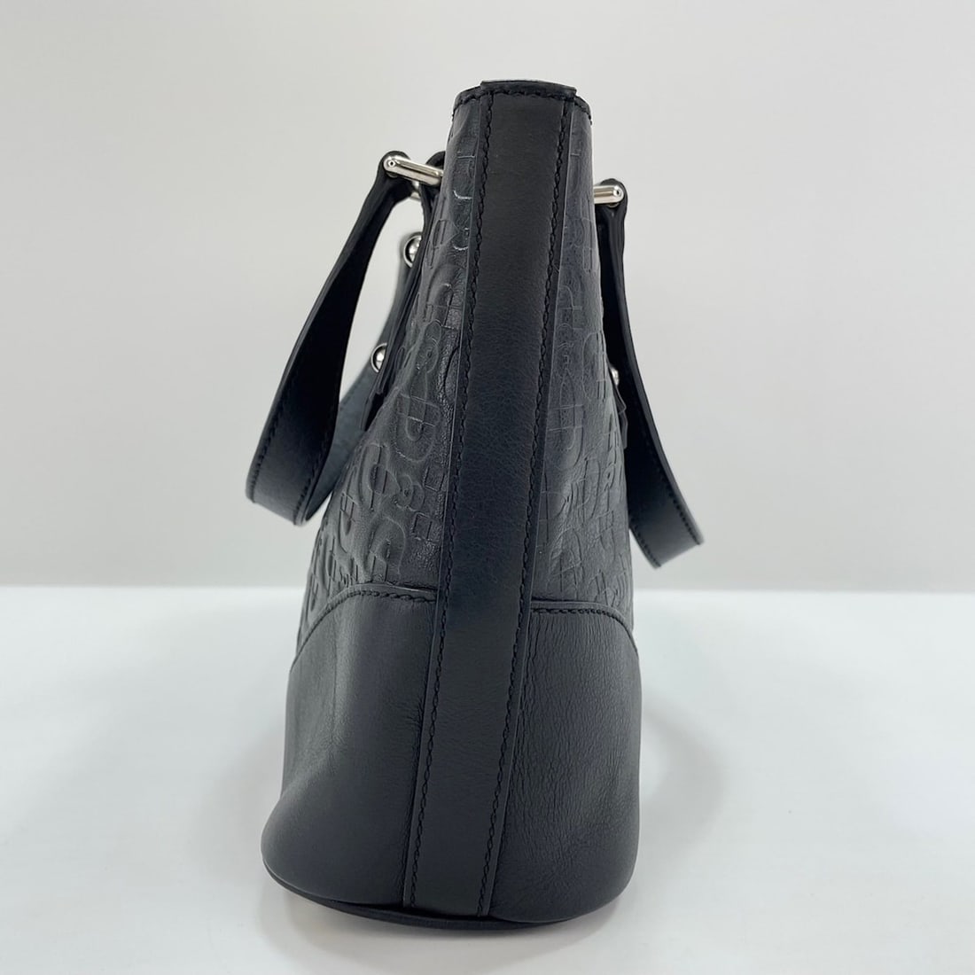 Gucci Horsebit Pattern Handbag, Black - 5