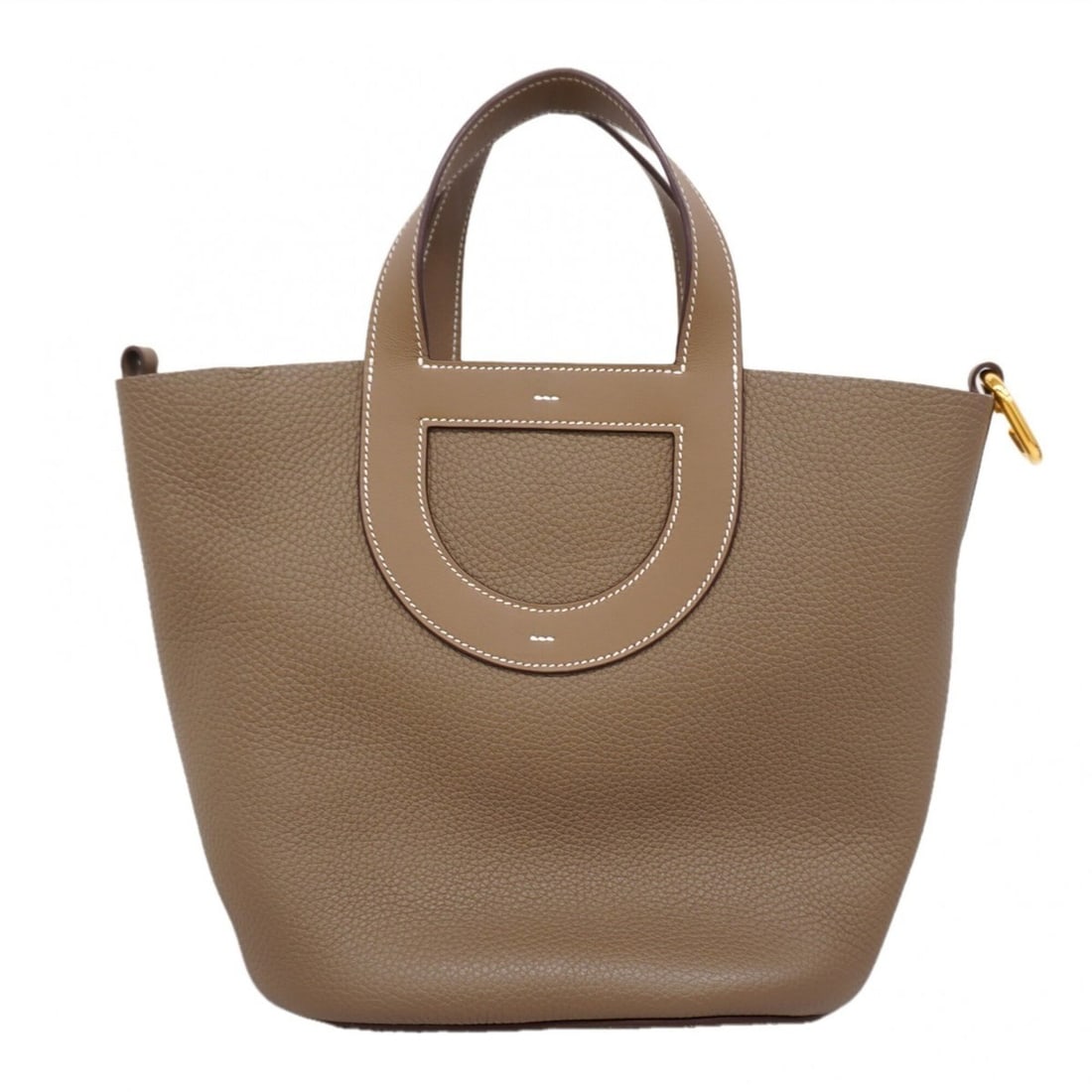 Hermes In the Loop 23 Handbag, Taurillon Clemence Leather, Etoupe, K Stamp, Ladies'. (1 of 10)
