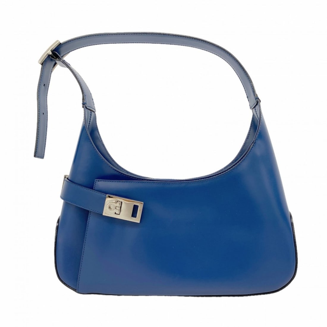 Salvatore Ferragamo Shoulder Bag, Gancini Leather, Blue, Women's: --- Catalog ---Category: SizeSize (HxWxD): 14cm x 29.5cm x 6cm / 5.51'' x 11.61'' x 2.36''Category: DesignType: Shoulder bagColor: BlueGender: WomenMaterial: Leather Hardware Color: SilverCategory: Ge