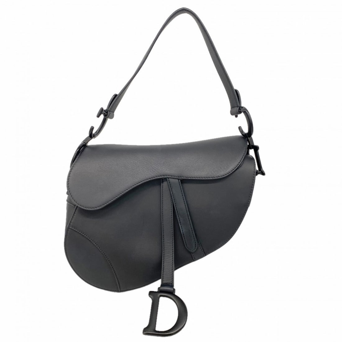 Christian Dior handbag, saddle leather, black, women's. (1 of 14)