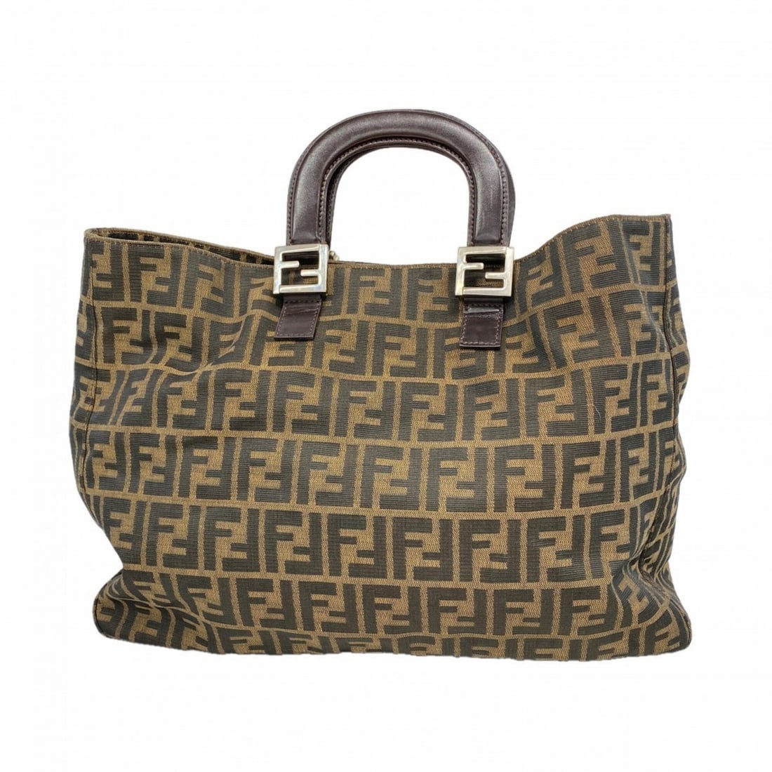 Fendi Zucca Nylon Canvas Tote Bag, Brown, Women's: --- Catalog ---Category: SizeSize (HxWxD): 31.5cm x 42cm x 15.5cm / 12.4'' x 16.53'' x 6.1''Category: DesignType: Tote bagColor: BrownGender: WomenMaterial: Nylon canvas Hardware Color: SilverCategory