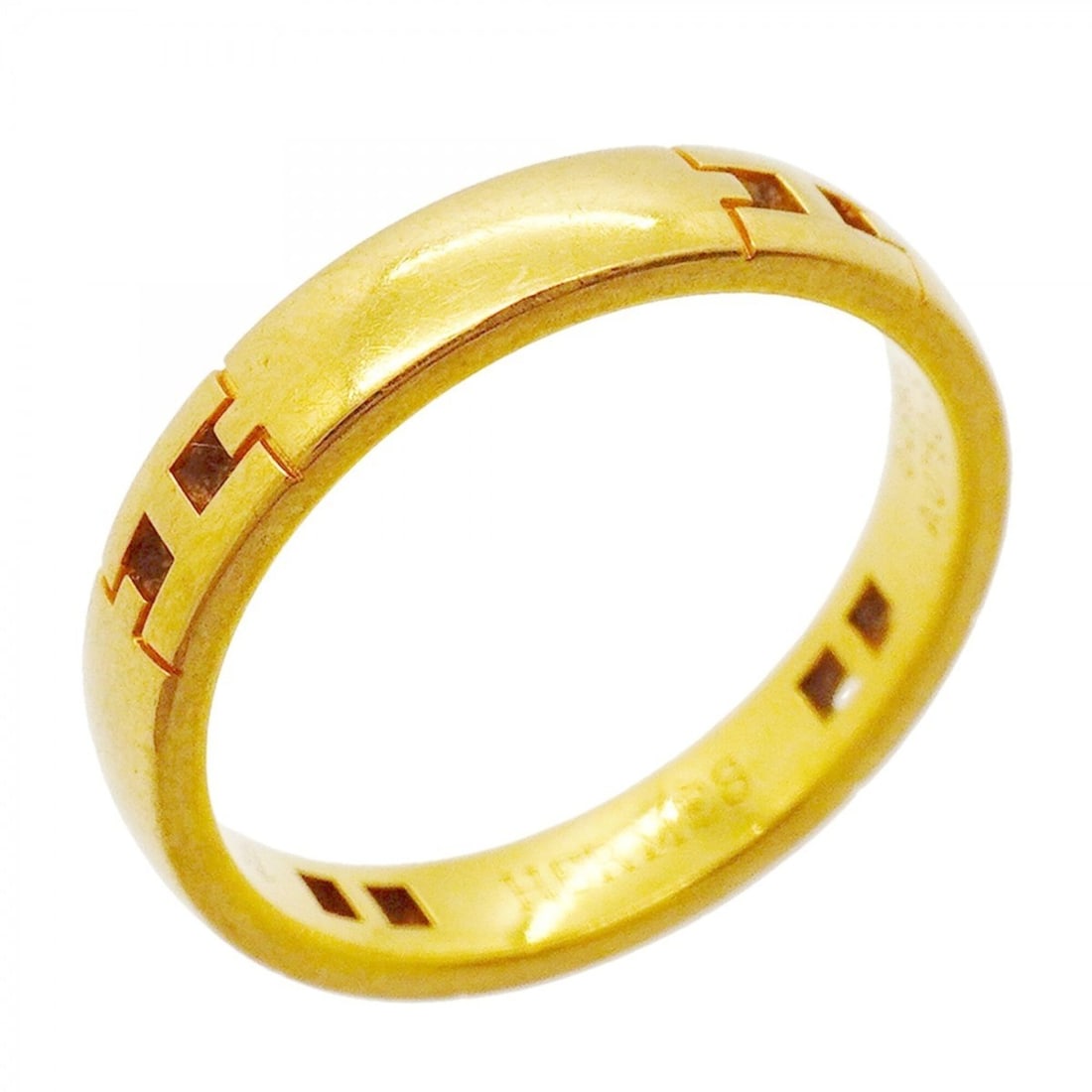 Hermes Hercules Ring, 18K Yellow Gold, Size 51, Women's (1 of 11)