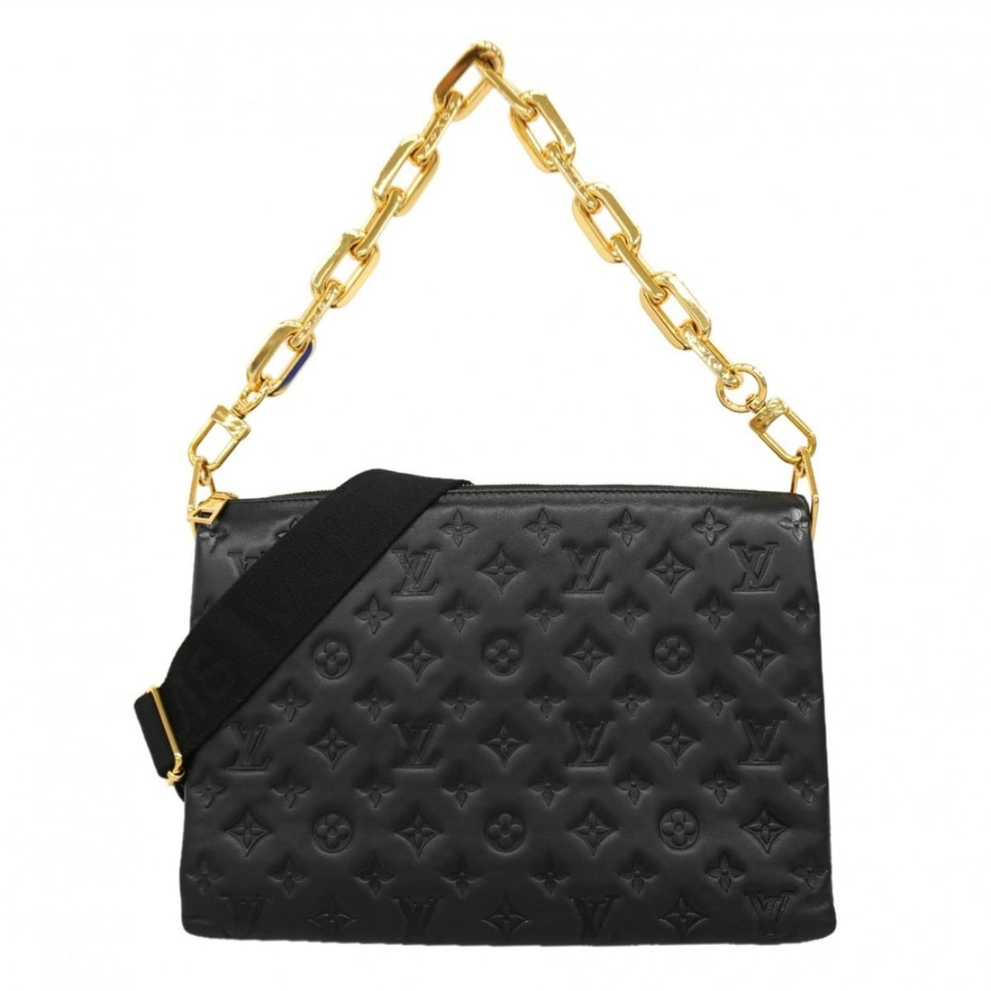 Louis Vuitton Monogram Embossed Coussin MM Handbag M21264 Noir 2-way bag for women OP005966 (1 of 17)