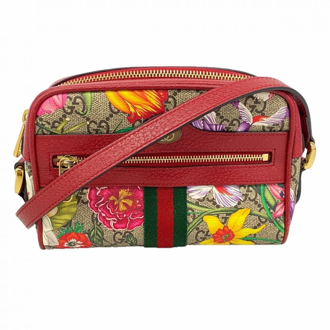 Gucci Flora Shoulder Bag 517350 Red Multicolor Women's: --- Catalog ---Category: SizeSize (HxWxD): 12cm x 18cm x 5.5cm / 4.72'' x 7.08'' x 2.16''Category: DesignType: Shoulder bagColor: Multi-color, Red colorGender: WomenMaterial: PVC Hardware Color: GoldC