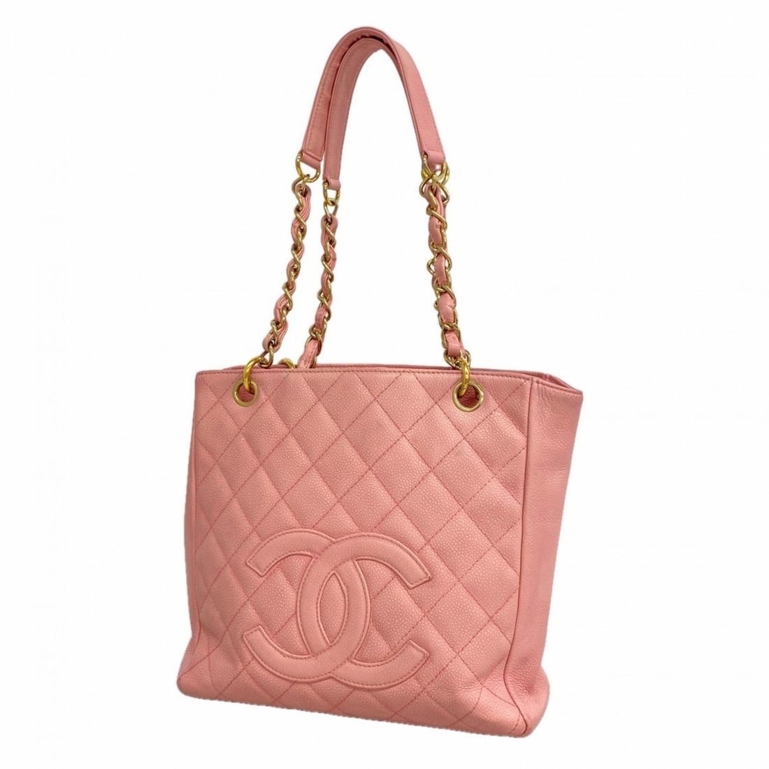 Chanel Matelassé Chain Shoulder Bag, Caviar Leather, Pink, Women's, P3098495: --- Catalog ---Category: SizeSize (HxWxD): 24cm x 24cm x 8.5cm / 9.44'' x 9.44'' x 3.34''Category: DesignType: Shoulder bagColor: PinkGender: WomenMaterial: Grained Calfskin Hardware Color: GoldCatego
