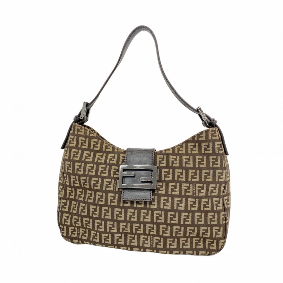 Fendi Zucca Nylon Canvas Handbag, Brown, Women's: --- Catalog ---Category: SizeSize (HxWxD): 19.5cm x 26.5cm x 7cm / 7.67'' x 10.43'' x 2.75''Category: DesignType: HandbagColor: BrownGender: WomenMaterial: Nylon canvas Hardware Color: SilverCategory: