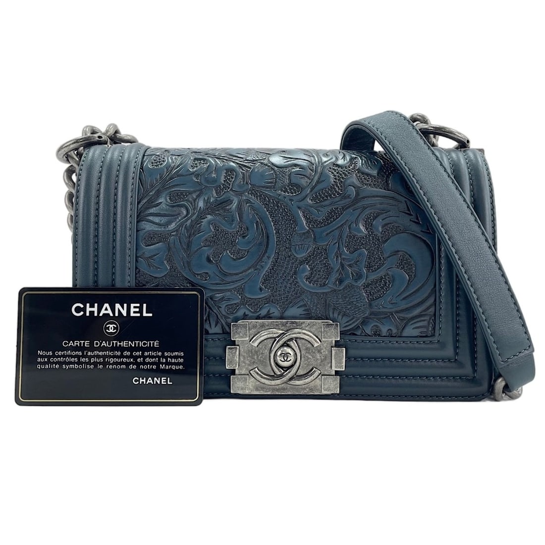 Chanel Boy Small Shoulder Bag, Blue (1 of 13)
