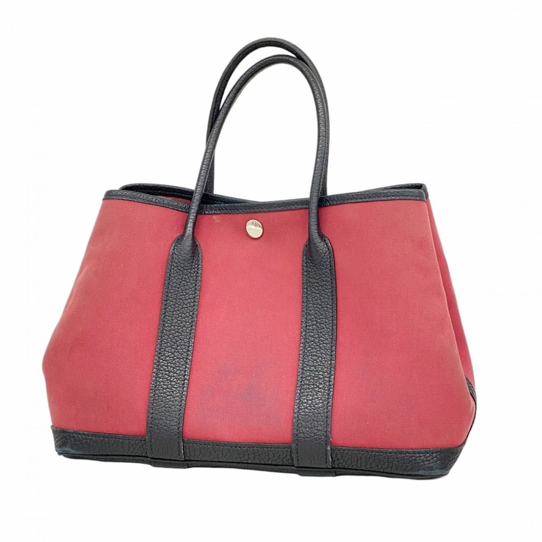 Hermes Garden TPM Tote Bag, Toile Officier, Black/Red, ?R stamp, Women's.: --- Catalog ---Category: SizeSize (HxWxD): 21cm x 30cm x 14cm / 8.26'' x 11.81'' x 5.51''Category: DesignType: Tote bagColor: Black, Red colorGender: WomenMaterial: Toile officier Hardware Color: Silv