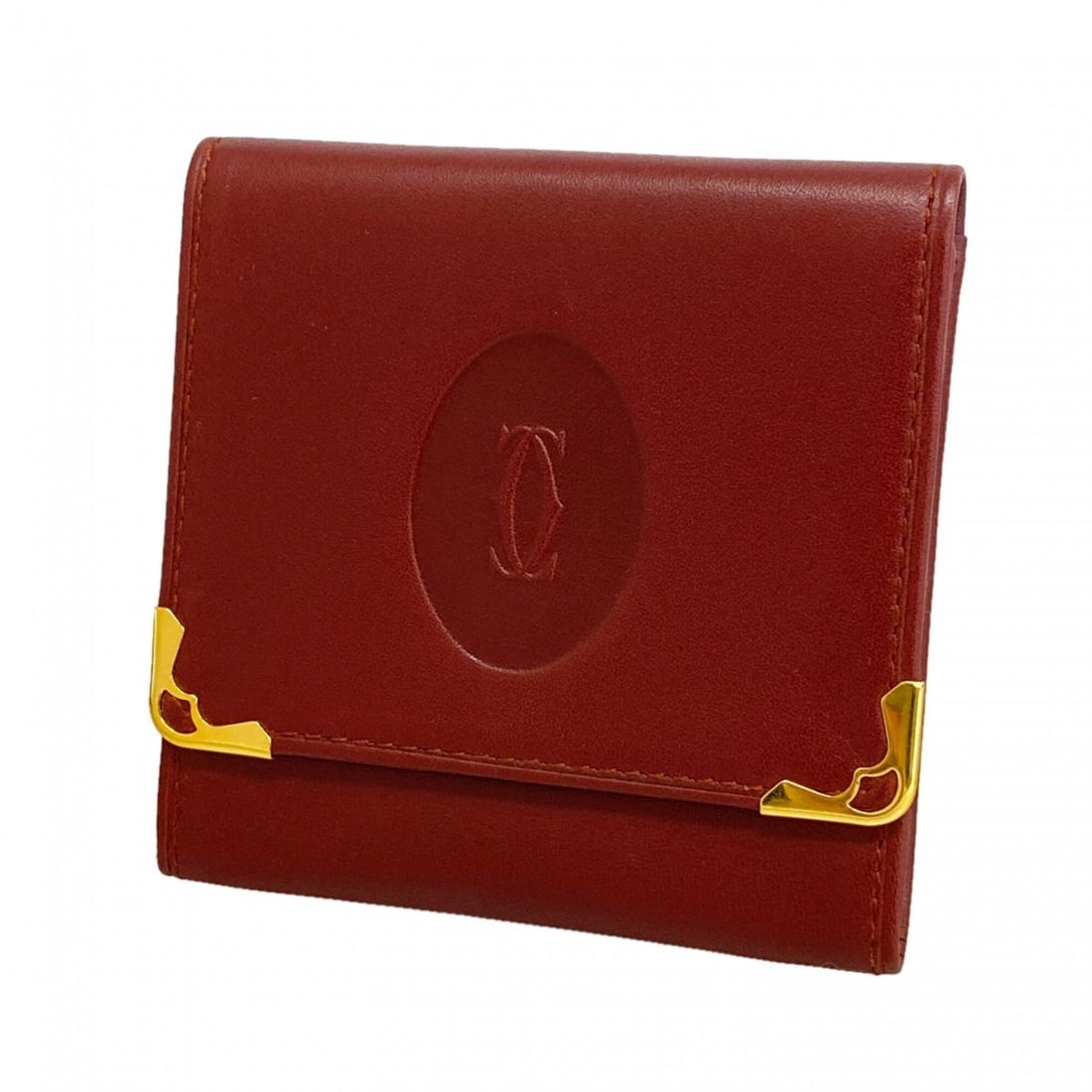 Cartier Must Leather Wallet/Coin Case, Bordeaux, for Men and Women: --- Catalog ---Category: SizeSize (HxWxD): 8cm x 8cm x 1cm / 3.14'' x 3.14'' x 0.39''Category: DesignType: Coin purse/coin caseColor: BordeauxGender: Men,WomenMaterial: Leather Category: GeneralBrand: