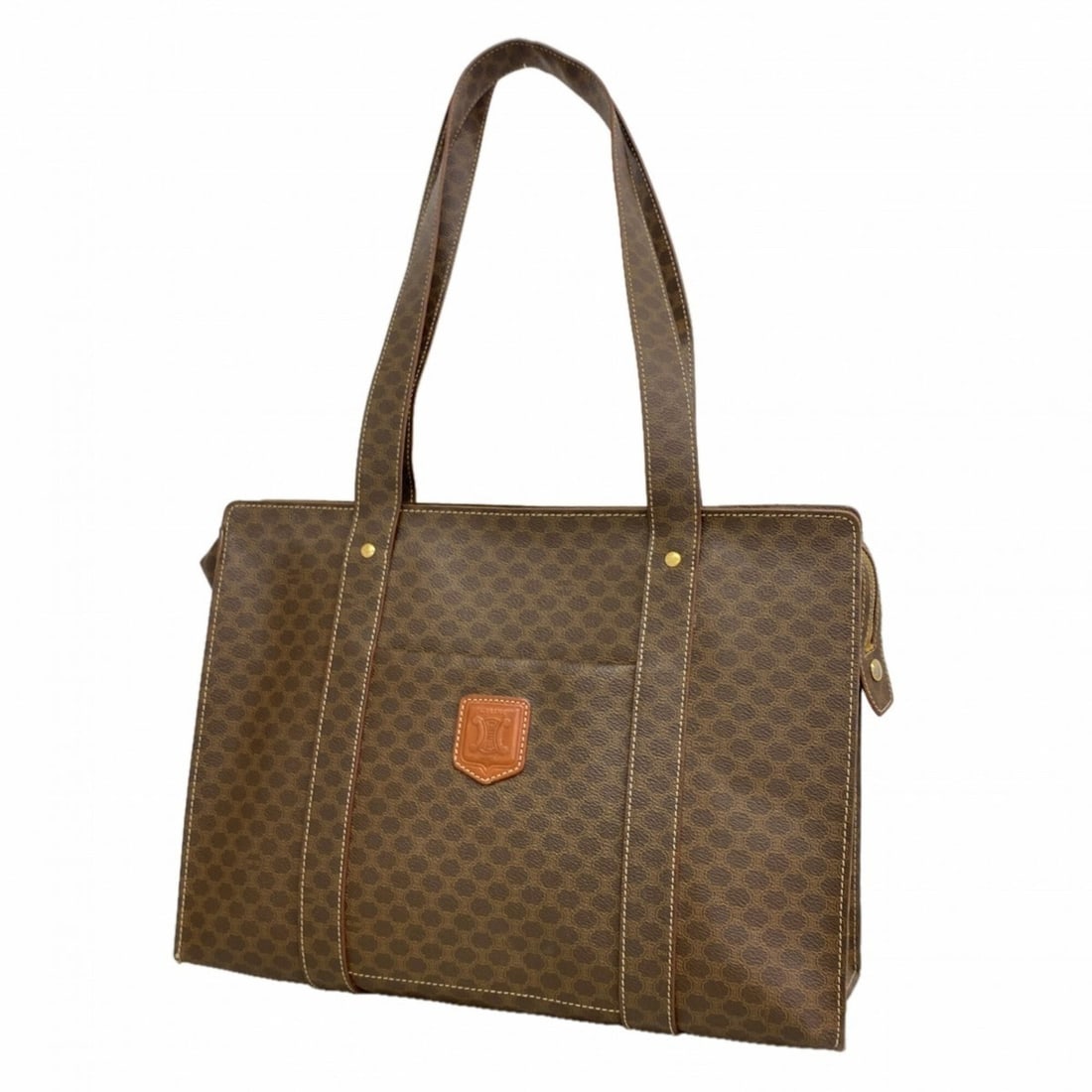 Celine Macadam Tote Bag, Brown, Women's: --- Catalog ---Category: SizeSize (HxWxD): 28cm x 39.5cm x 13cm / 11.02'' x 15.55'' x 5.11''Category: DesignType: Tote bagColor: BrownGender: WomenMaterial: PVC Hardware Color: GoldCategory: GeneralBr