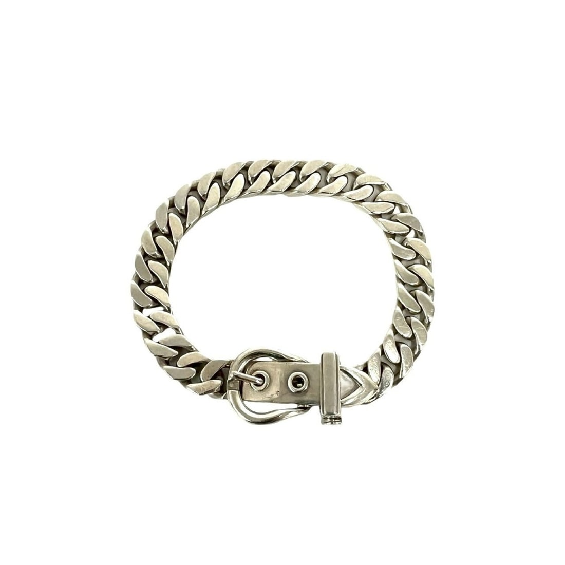 HERMES Vintage Boucles Sellier PM Bracelet, Sterling Silver 925, Accessory, 81466: --- Catalog ---Category: SizeLength: 22.5cm / 8.85''Category: DesignType: Charm braceletColor: SilverGender: WomenMaterial: Silver 925Category: GeneralBrand: Hermes--- Item List ---Section: ConditionR