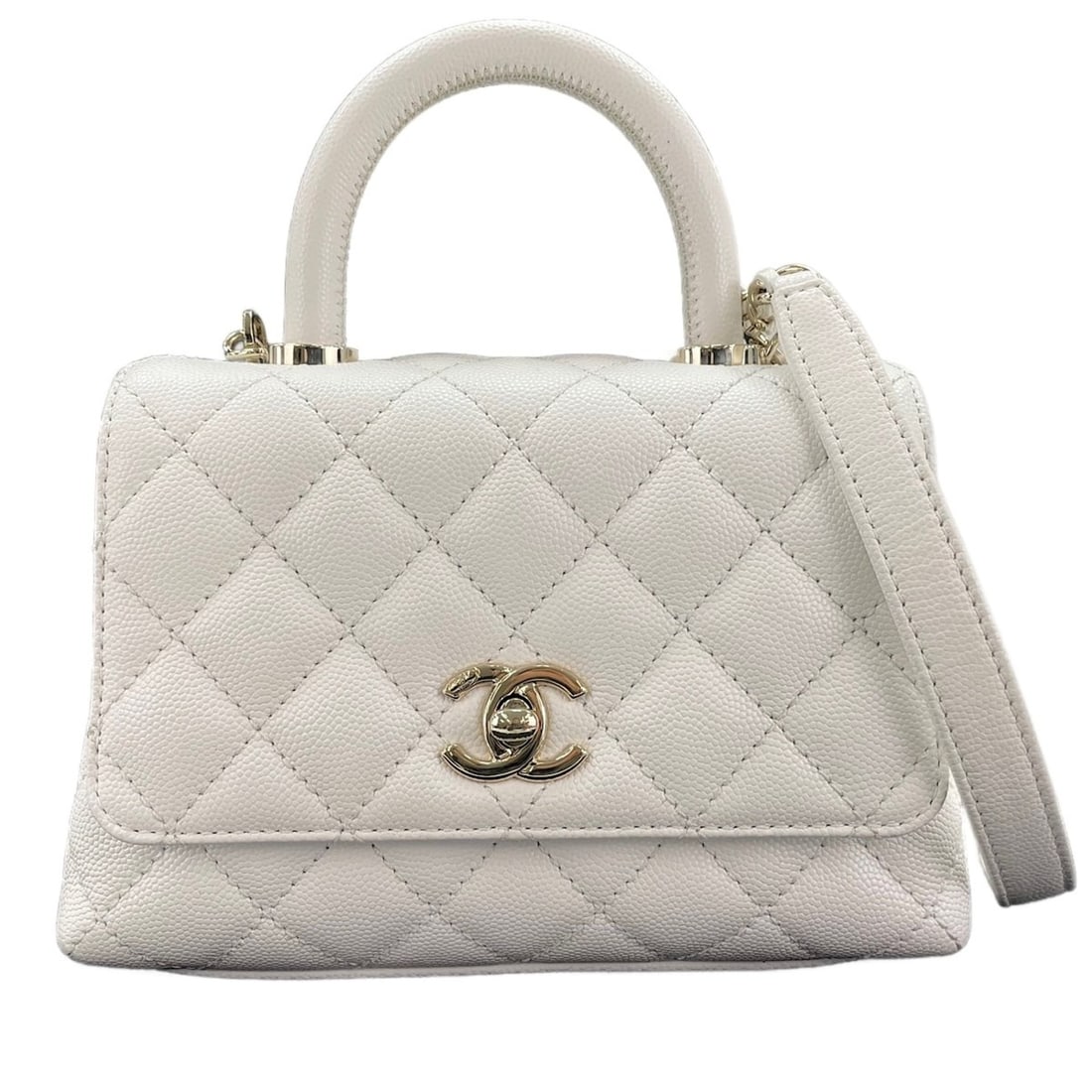 Chanel Coco Handle Handbag, White (1 of 14)