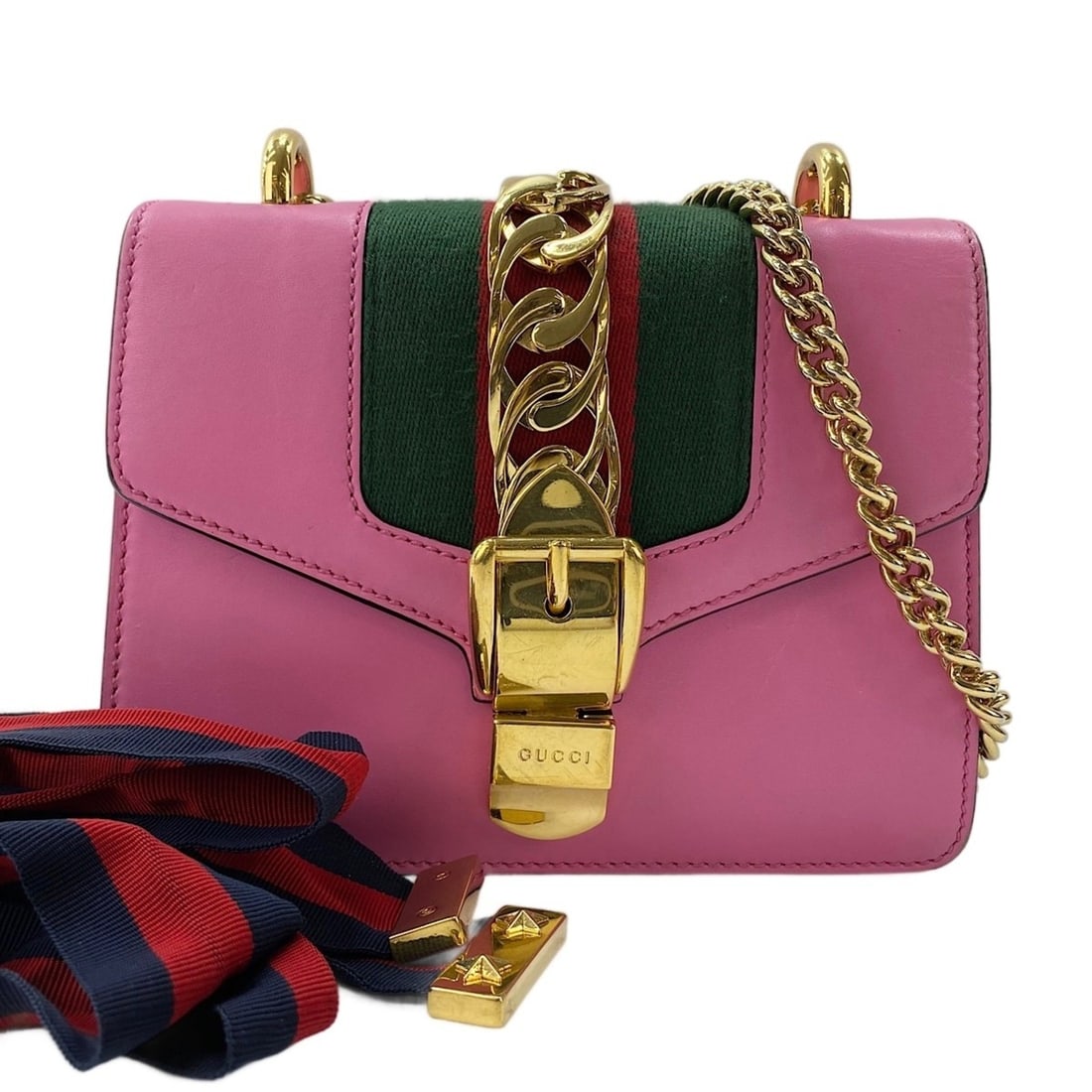 Gucci Sylvie Sherry Shoulder Bag Pink (1 of 12)