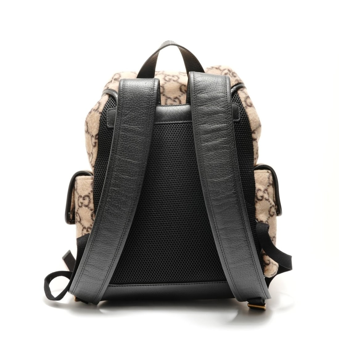 Gucci GG Wool Leather Backpack, Beige - 2