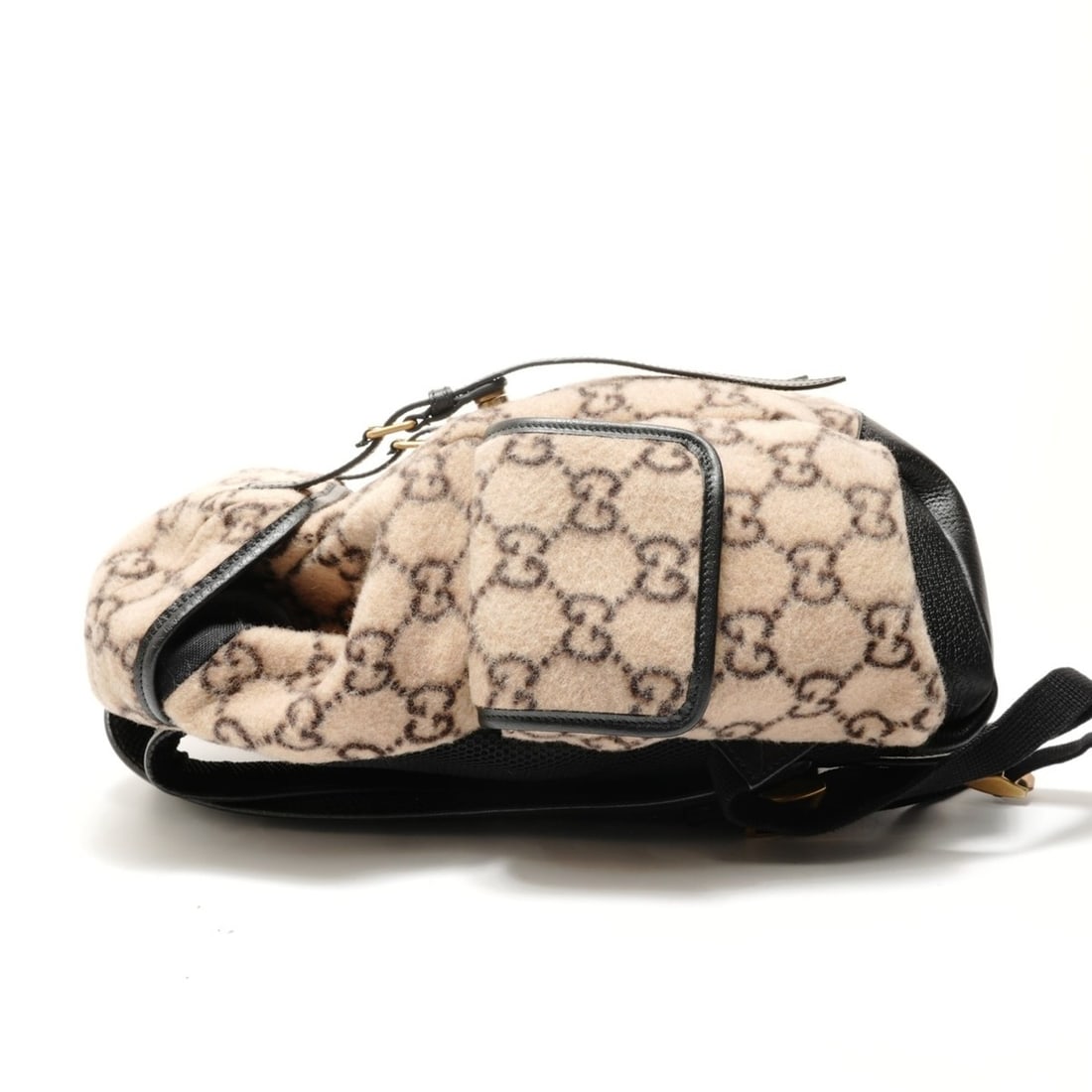 Gucci GG Wool Leather Backpack, Beige - 3
