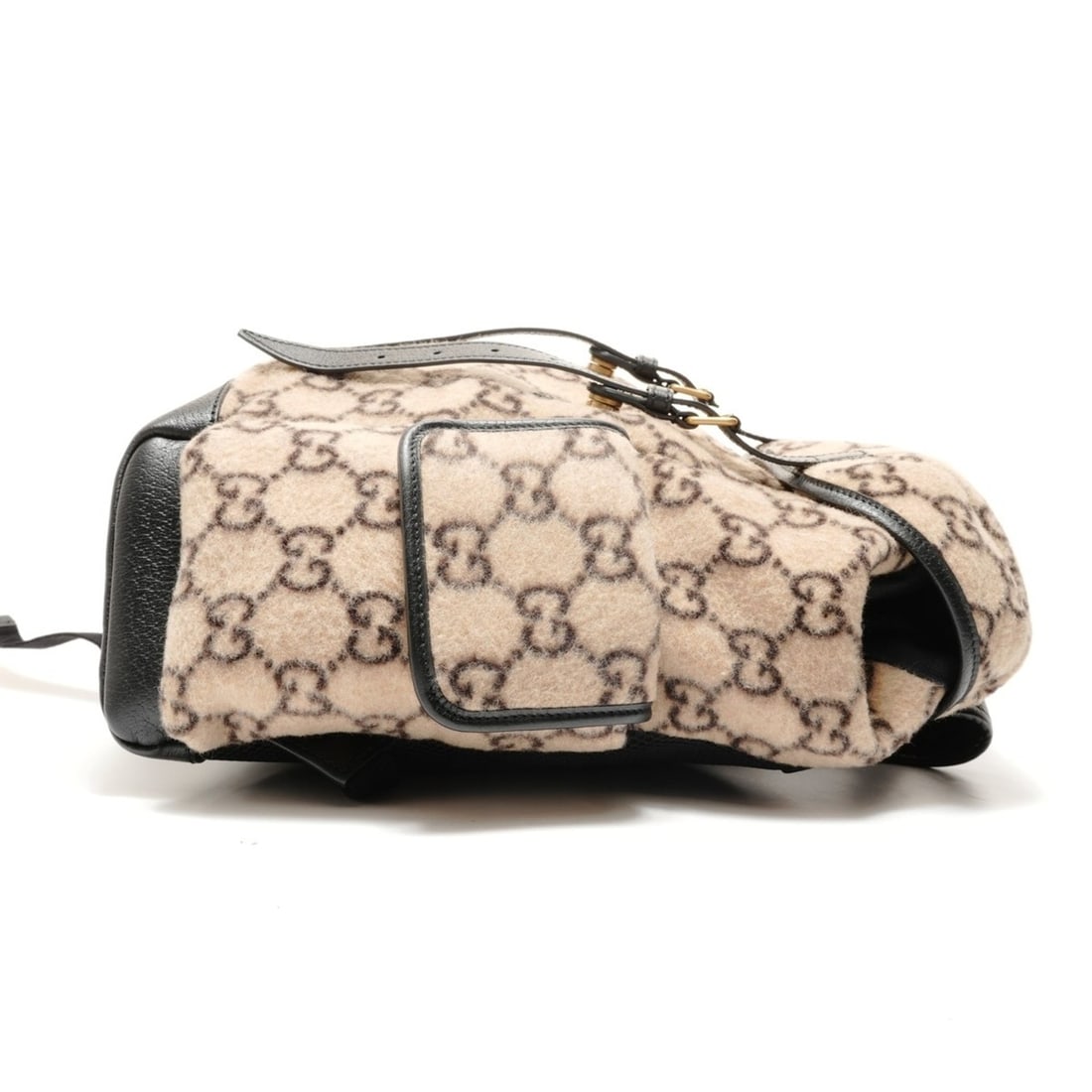 Gucci GG Wool Leather Backpack, Beige - 4