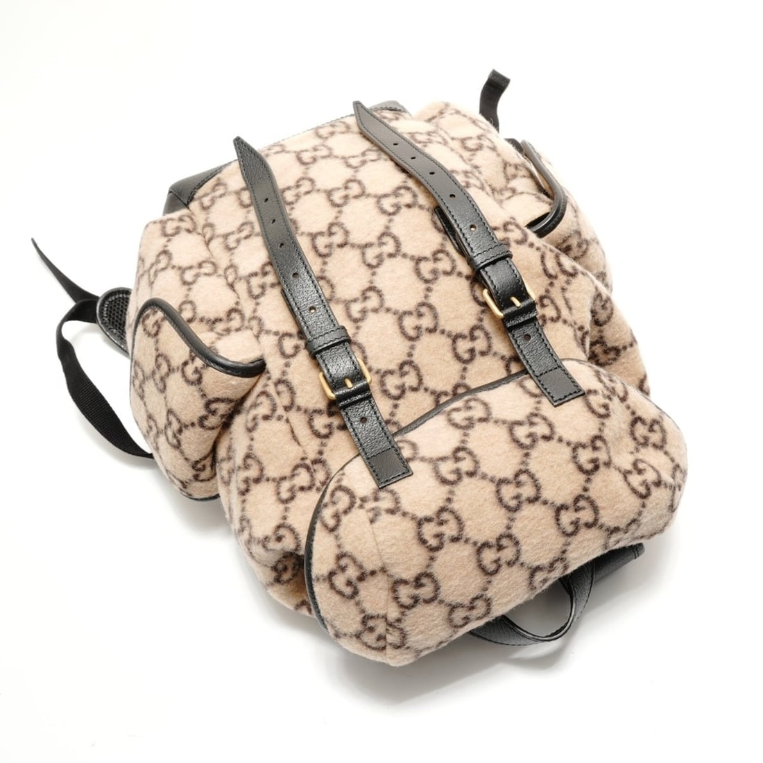 Gucci GG Wool Leather Backpack, Beige - 8