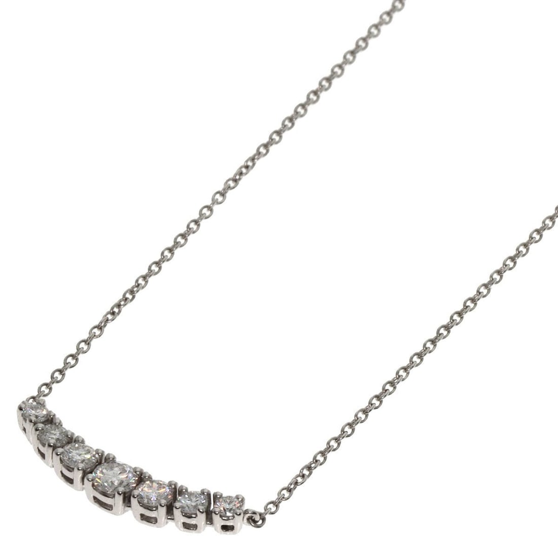 Tiffany East West Diamond Necklace in Platinum PT950 for Women TIFFANY&Co.: --- Catalog ---Category: SizePendant Size: 3.2mm x 3mm / 0.12'' x 0.11''Neck Circumference: 40 cm / 15.74''Category: DesignGender: WomenMaterial: Platinum, Platinum 950Necklace Type: NecklaceCategory:
