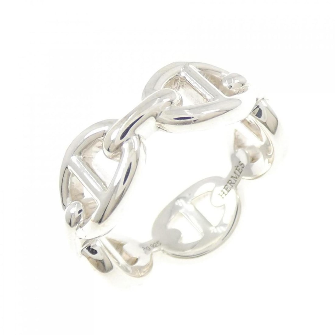 Hermes Hermès Chaine d'Ancre Enchainée Ring: --- Catalog ---Category: SizeUS Size: 6Brand Size: 51Category: DesignType: Band ringGender: WomenMaterial: Silver 925Category: GeneralMPN: H109507BBrand: Hermes--- Item List ---Section: