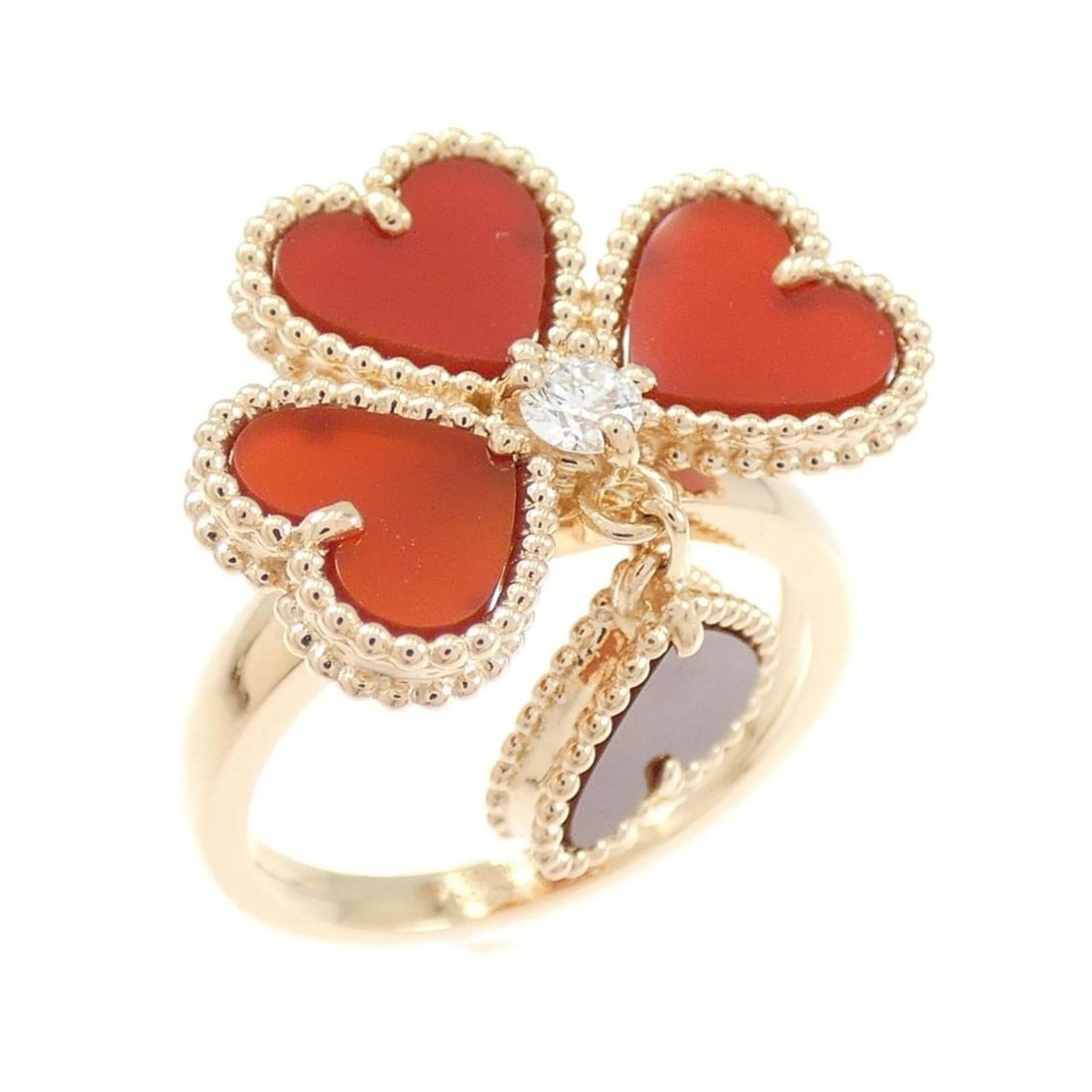 Van Cleef & Arpels Sweet Alhambra Feuillage Ring: --- Catalog ---Category: SizeUS Size: 5Brand Size: 49Category: DesignType: Band ringGender: WomenMaterial: Pink gold (18K)Category: GeneralMPN: VCARN5P600Brand: Van Cleef & Arpels--- Item List ---Sect