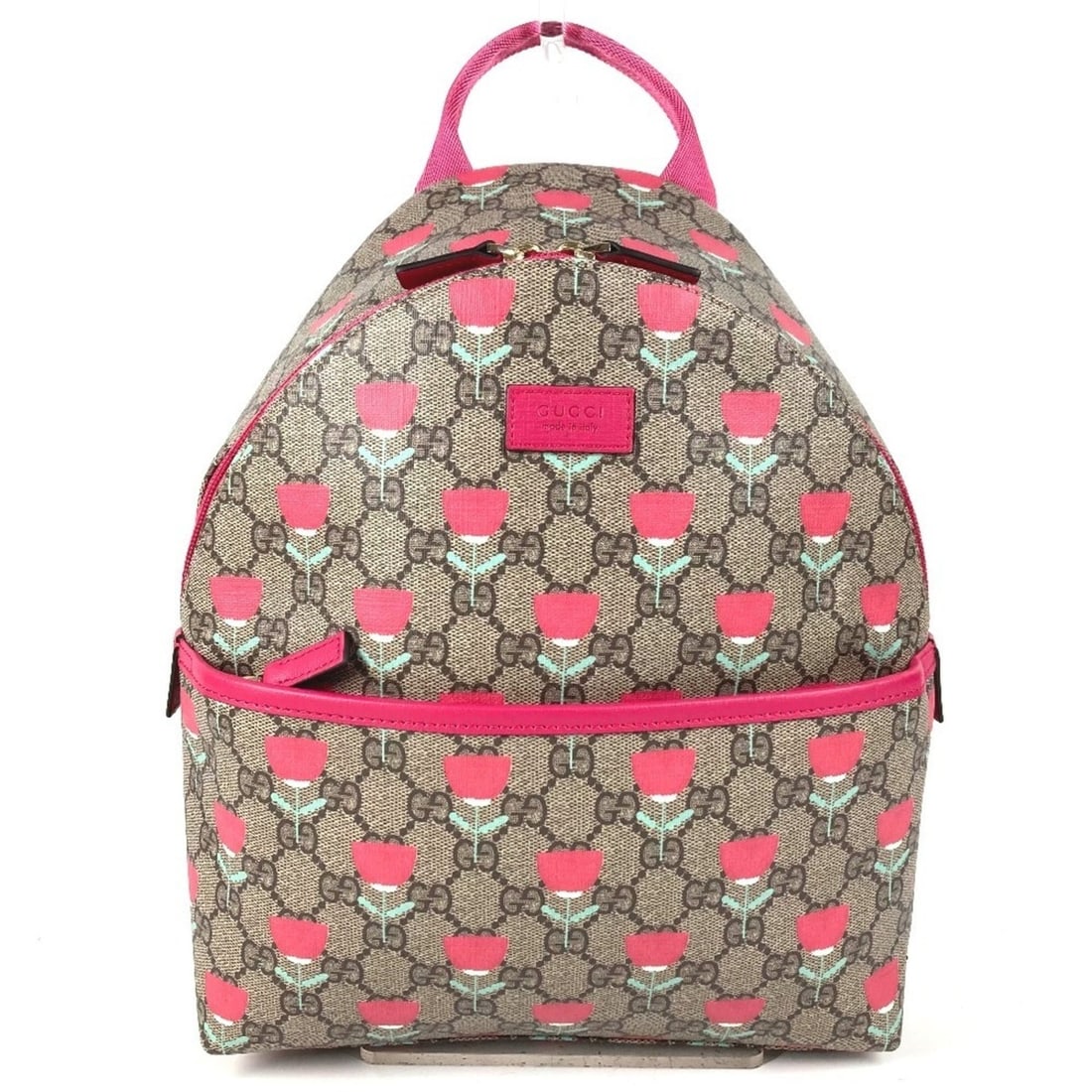 GUCCI 782708 Kim Seung-yeon GG Supreme Logo Flower Tulip Bag Backpack Rucksack Canvas Kids Beige (1 of 11)