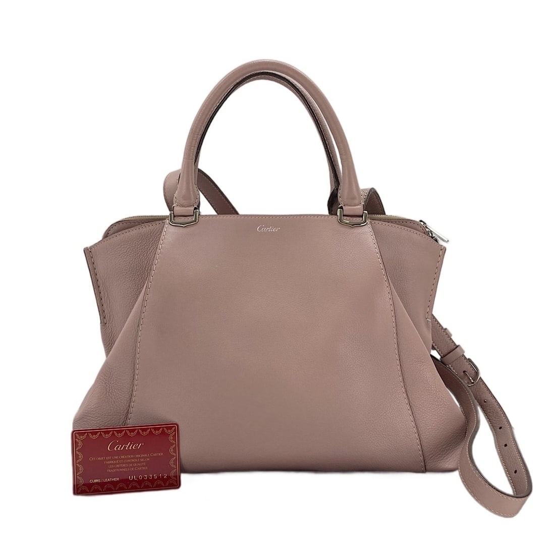 Cartier C du 2WAY Handbag Pink: --- Catalog ---Category: SizeSize (HxWxD): 23.5cm x 34cm x 13cm / 9.25'' x 13.38'' x 5.11''Category: DesignType: HandbagColor: PinkGender: WomenCategory: GeneralBrand: Cartier--- Item List ---Section: