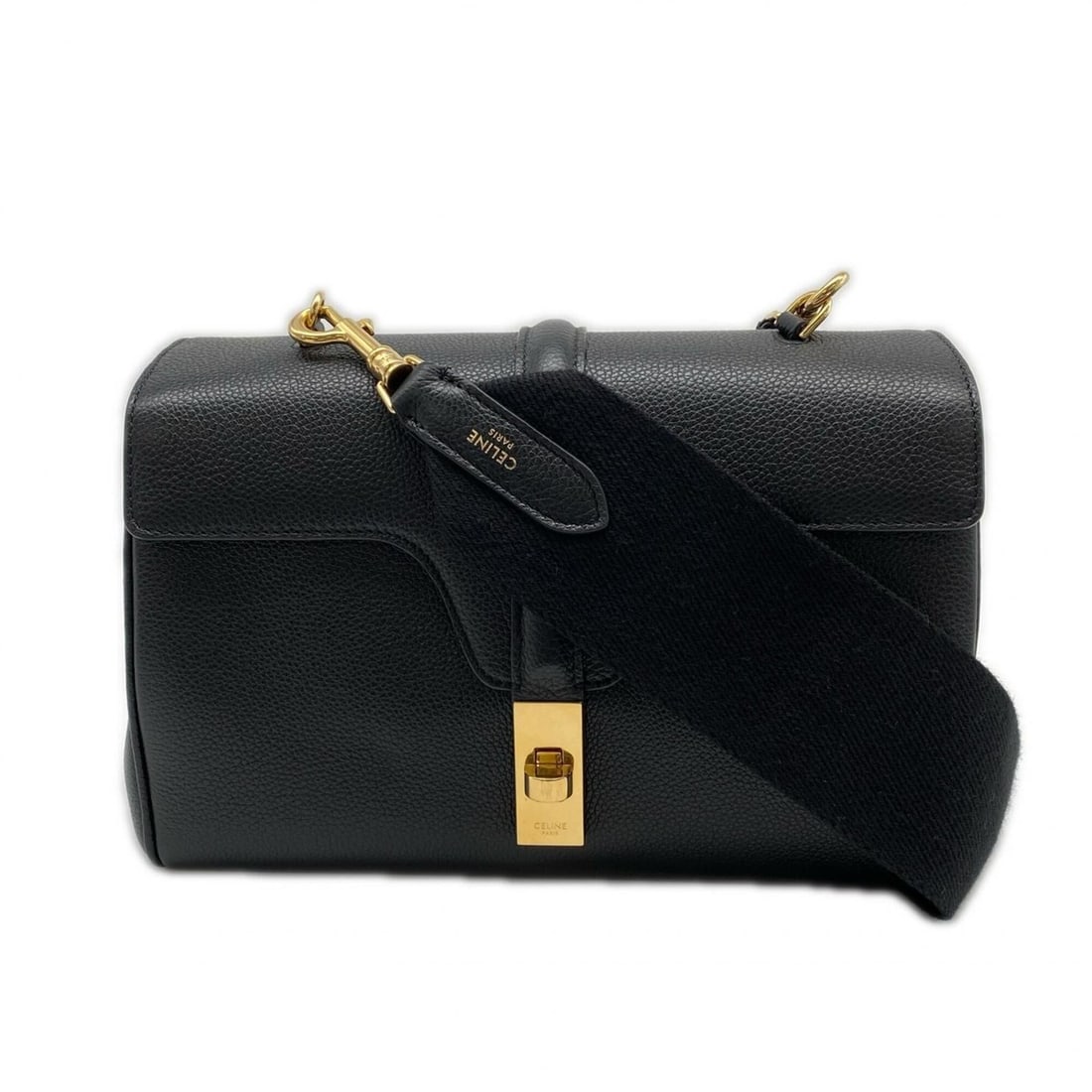 CELINE Grained Calfskin Teen Soft 16 196853CR8 Shoulder Bag, Black, Calf Leather, Women's: --- Catalog ---Category: SizeSize (HxWxD): 16cm x 24cm x 9cm / 6.29'' x 9.44'' x 3.54''Strap Length: 100cm / 39.36''Category: DesignType: Shoulder bagColor: BlackGender: WomenClosure: Turn lockCategor