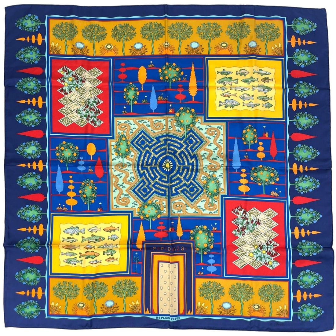 Hermes Carre 90 Paridaiza Paradise Scarf/Muffler, Silk, Blue Multicolor, Women's: --- Catalog ---Category: SizeSize (LxW): 89cm x 89cm / 35.03'' x 35.03''Category: DesignType: ScarfColor: Blue, Multi-colorGender: WomenMaterial: Silk Category: GeneralBrand: Hermes--- Item List ---Se