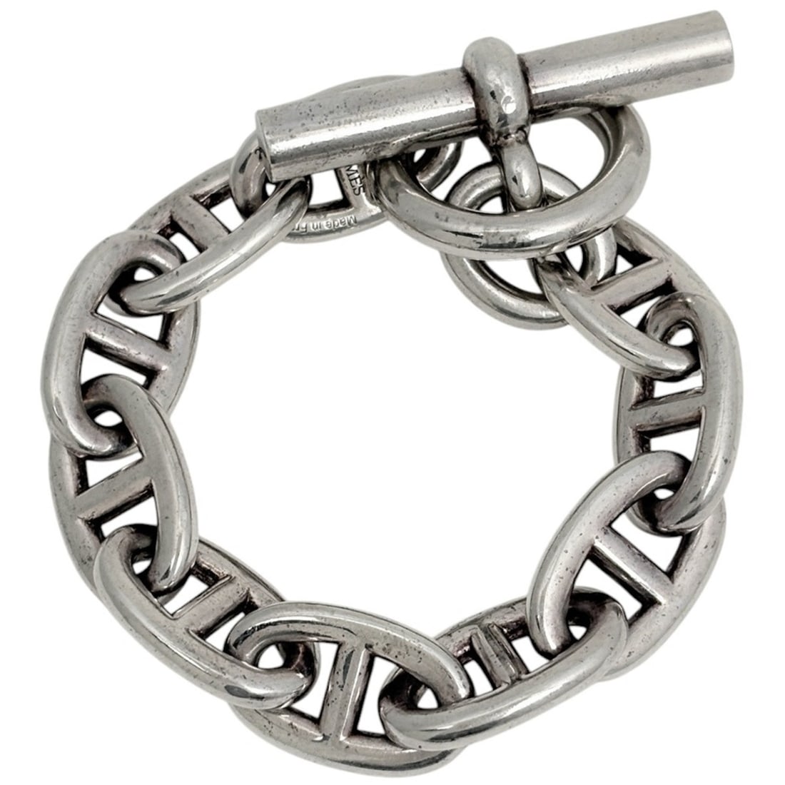 Hermes Chaine d'Ancre TGM 11-link bracelet, sterling silver (925), women's.: --- Catalog ---Category: SizeLength: 21cm / 8.26''Category: DesignType: Charm braceletColor: SilverGender: WomenMaterial: Silver 925Category: GeneralBrand: Hermes--- Item List ---Section: ConditionRan
