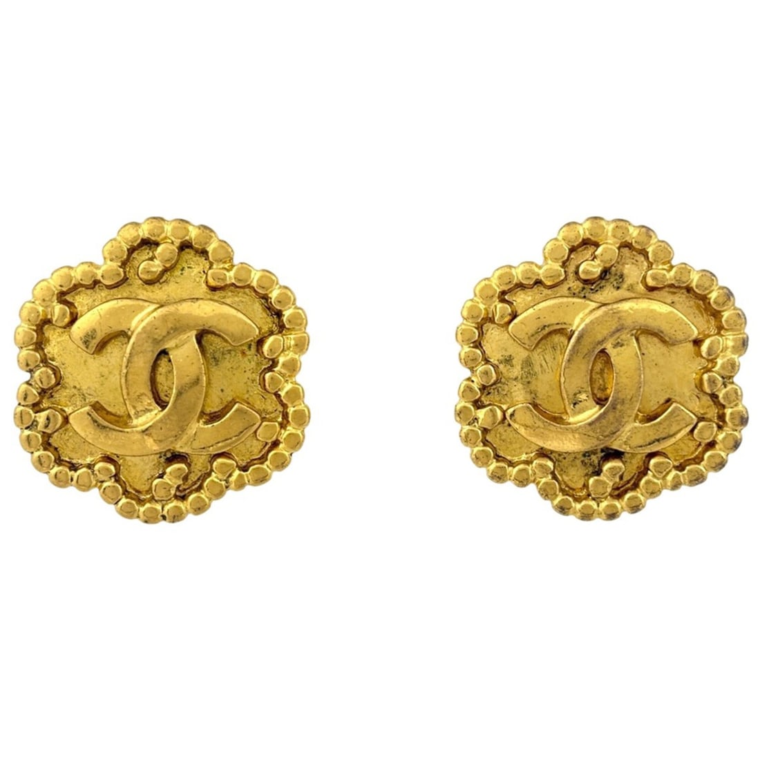 Chanel Coco Mark Earrings, Flower Motif, GP Gold, Women's: --- Catalog ---Category: SizeStone Size (HxW): 25.00mm x 25.00mm / 0.98'' x 0.98''Category: DesignColor: GoldGender: WomenCategory: GeneralBrand: Chanel--- Item List ---Section: ConditionRanking: Rank