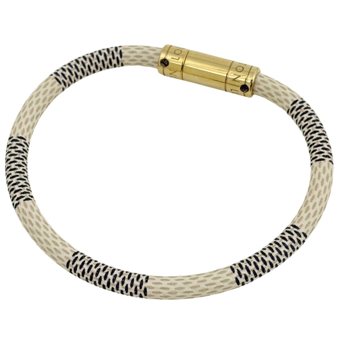Louis Vuitton Keep It Bangle Bracelet, Damier Azur, White, Women's: --- Catalog ---Category: SizeLength: 19.5cm / 7.67''Category: DesignType: BangleColor: WhiteGender: WomenMaterial: Damier AzurCategory: GeneralMPN: M6607EBrand: Louis Vuitton--- Item List ---Section: 
