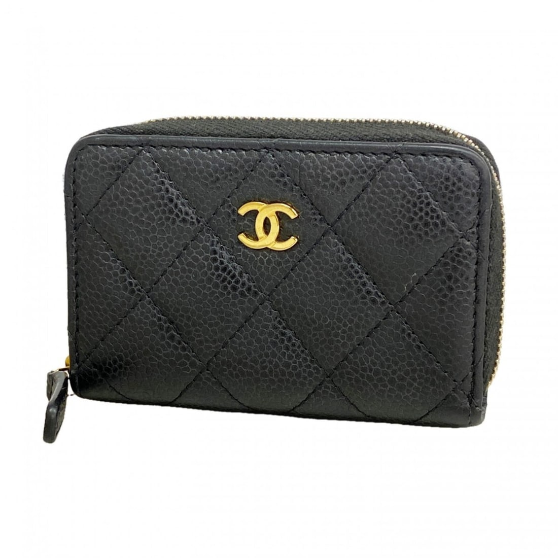 Chanel Matelassé Caviar Leather Wallet/Coin Case, Black, Women's: --- Catalog ---Category: SizeSize (HxWxD): 7.5cm x 10.5cm x 2cm / 2.95'' x 4.13'' x 0.78''Category: DesignType: Coin purse/coin caseColor: BlackGender: WomenMaterial: Grained Calfskin Category: Genera