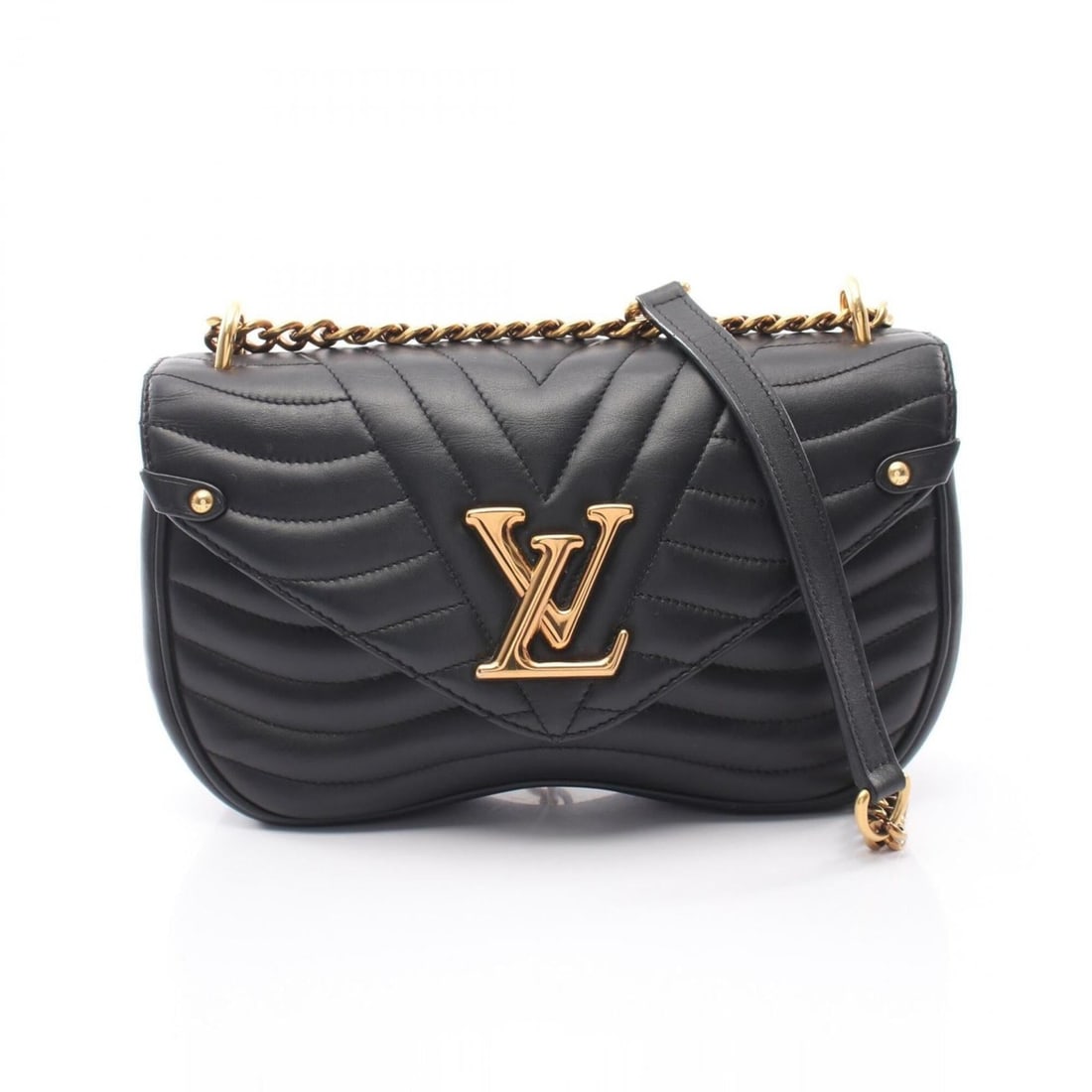 Louis Vuitton New Wave Chain Bag MM Shoulder Handbag Leather Women's Black M51498: --- Catalog ---Category: SizeSize (HxWxD): 14cm x 25cm x 6cm / 5.51'' x 9.84'' x 2.36''Category: DesignType: Handbag, Shoulder bagColor: BlackGender: WomenMaterial: Leather Category: GeneralMPN: M5149