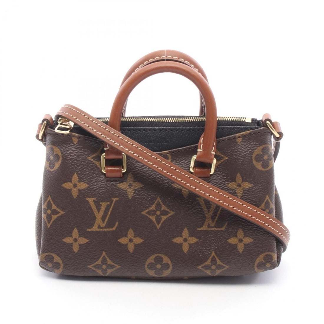 Louis Vuitton Nano Pallas 2-Way Shoulder Bag/Handbag, Coated Canvas and Leather, Monogram Pattern,: --- Catalog ---Category: SizeSize (HxWxD): 11cm x 17cm x 6.5cm / 4.33'' x 6.69'' x 2.55''Category: DesignType: Handbag, Shoulder bagColor: Black, Brown, NoirGender: WomenMaterial: Coated canvas , Leat