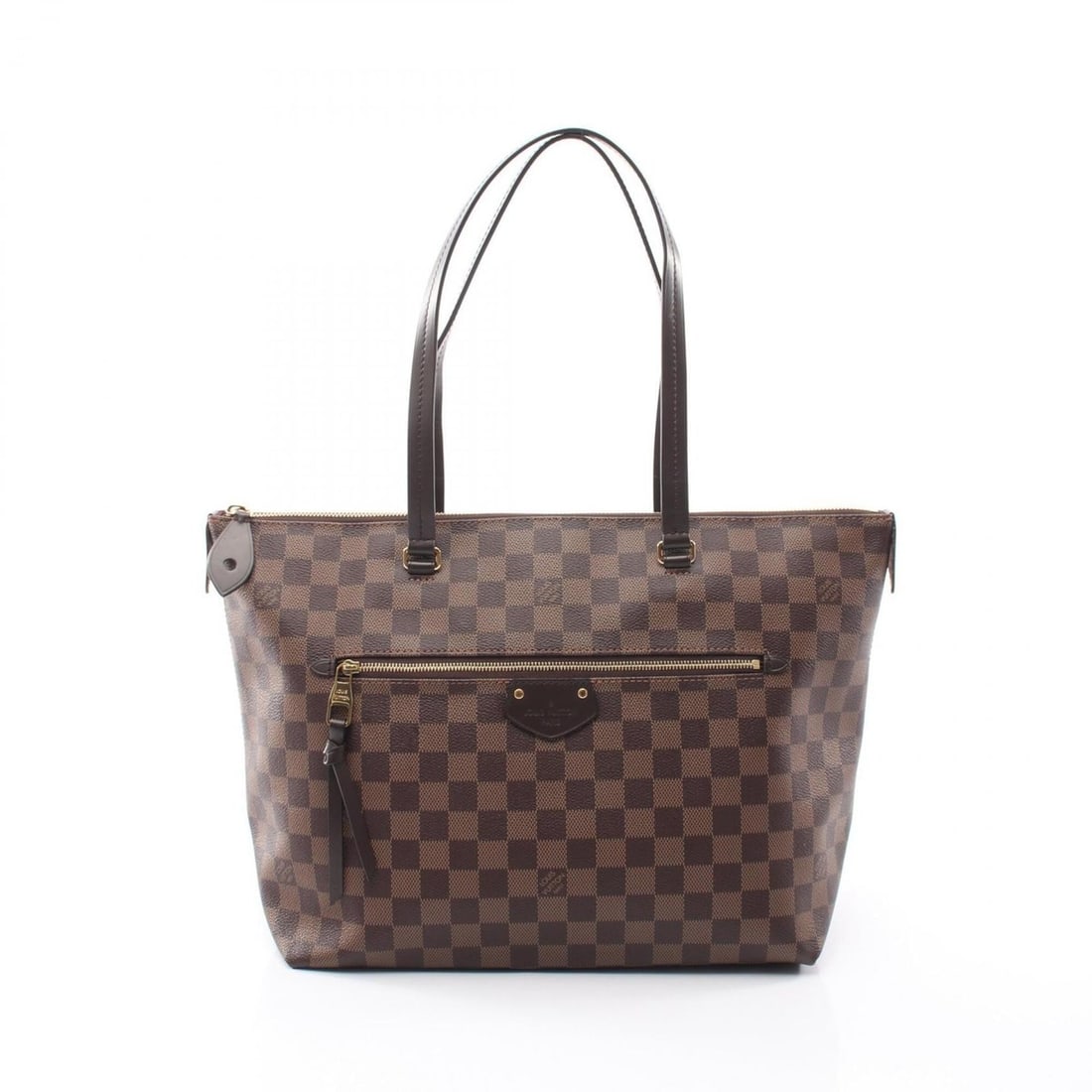 Louis Vuitton Iena MM Tote Bag/Handbag, Coated Canvas and Leather, Damier Pattern, Women's, Brown,: --- Catalog ---Category: SizeSize (HxWxD): 28cm x 31cm x 16cm / 11.02'' x 12.2'' x 6.29''Category: DesignType: Handbag, Tote bagColor: Brown, Damier CanvasGender: WomenMaterial: Coated canvas , Leathe