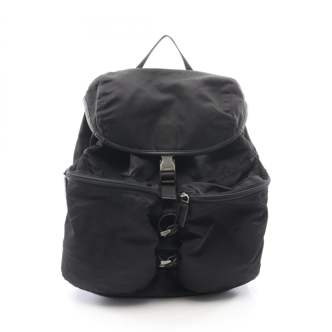Prada PRADA Triangle Logo Backpack Rucksack Handbag Nylon Saffiano Leather Women's Black V163 (1 of 11)