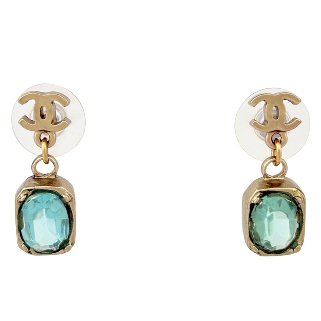 Chanel Coco Mark Color Stone Swing Earrings, Gripoix GP Gold Blue, Women's: --- Catalog ---Category: SizeStone Size (HxW): 9.00mm x 24.00mm / 0.35'' x 0.94''Category: DesignColor: Blue, GoldGender: WomenCategory: GeneralBrand: Chanel--- Item List ---Section: ConditionRanking: