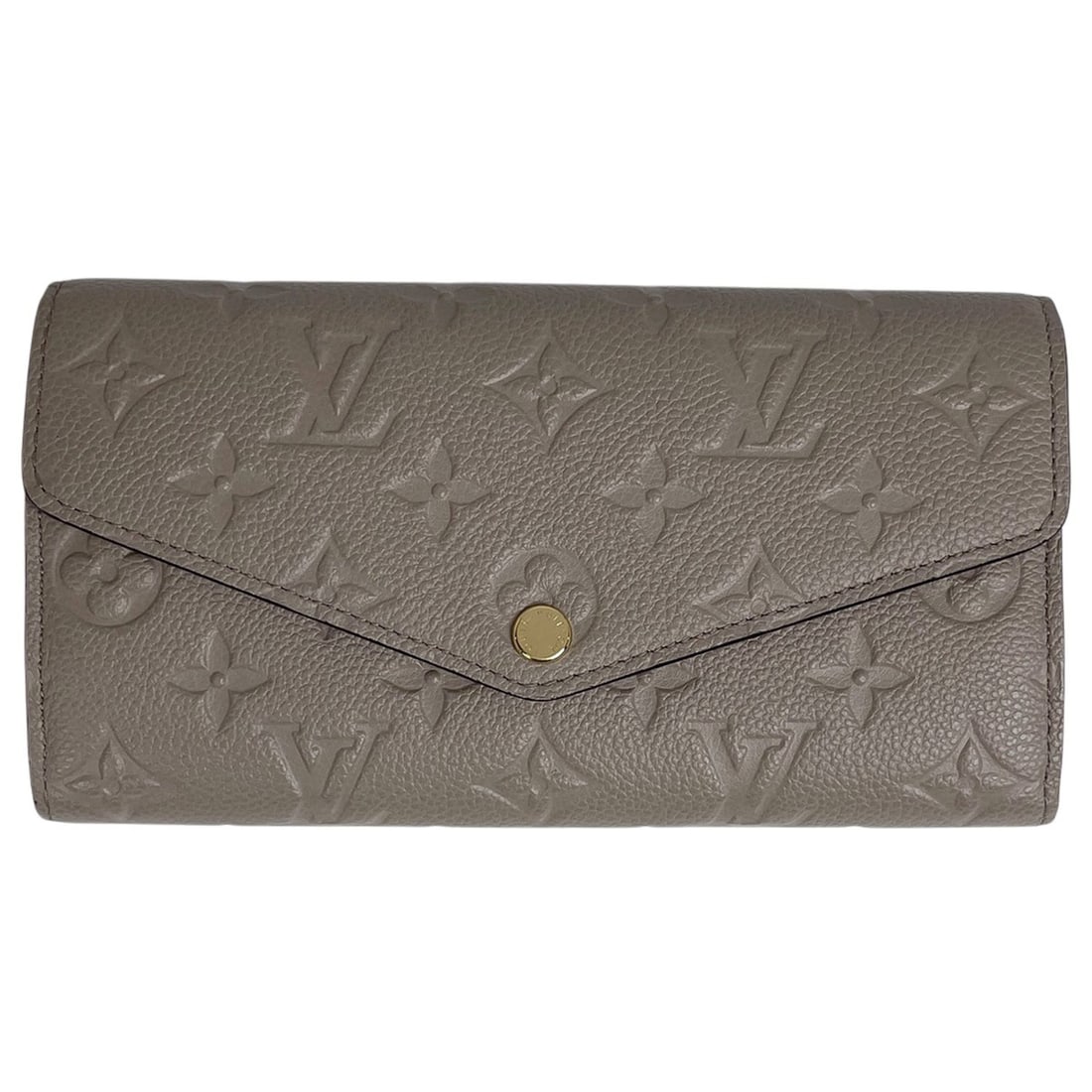 Louis Vuitton Portefeuille Sarah Bi-fold Long Wallet, Monogram Empreinte, Tourterelle M82256,: --- Catalog ---Category: SizeSize (HxWxD): 10cm x 19cm x 2.5cm / 3.93'' x 7.48'' x 0.98''Category: DesignType: Long wallet (bi-fold)Color: GrayGender: WomenMaterial: Monogram Empreinte Category: Gener