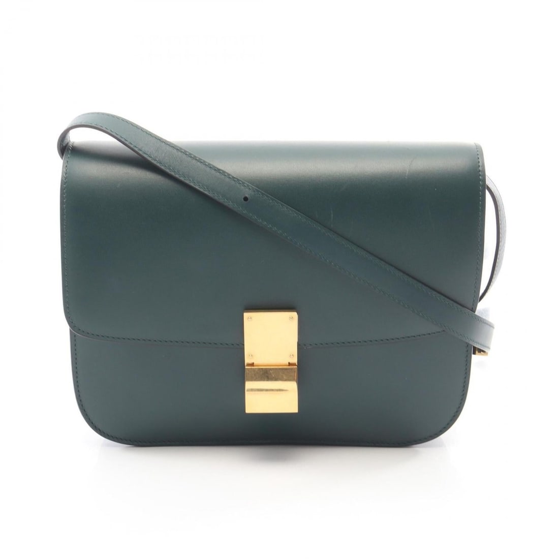 Celine Classic Box Medium Shoulder Bag/Handbag, Leather, Women's, Green: --- Catalog ---Category: SizeSize (HxWxD): 18.5cm x 23cm x 5cm / 7.28'' x 9.05'' x 1.96''Category: DesignType: Handbag, Shoulder bagColor: GreenGender: WomenMaterial: Leather Category: GeneralBrand: C