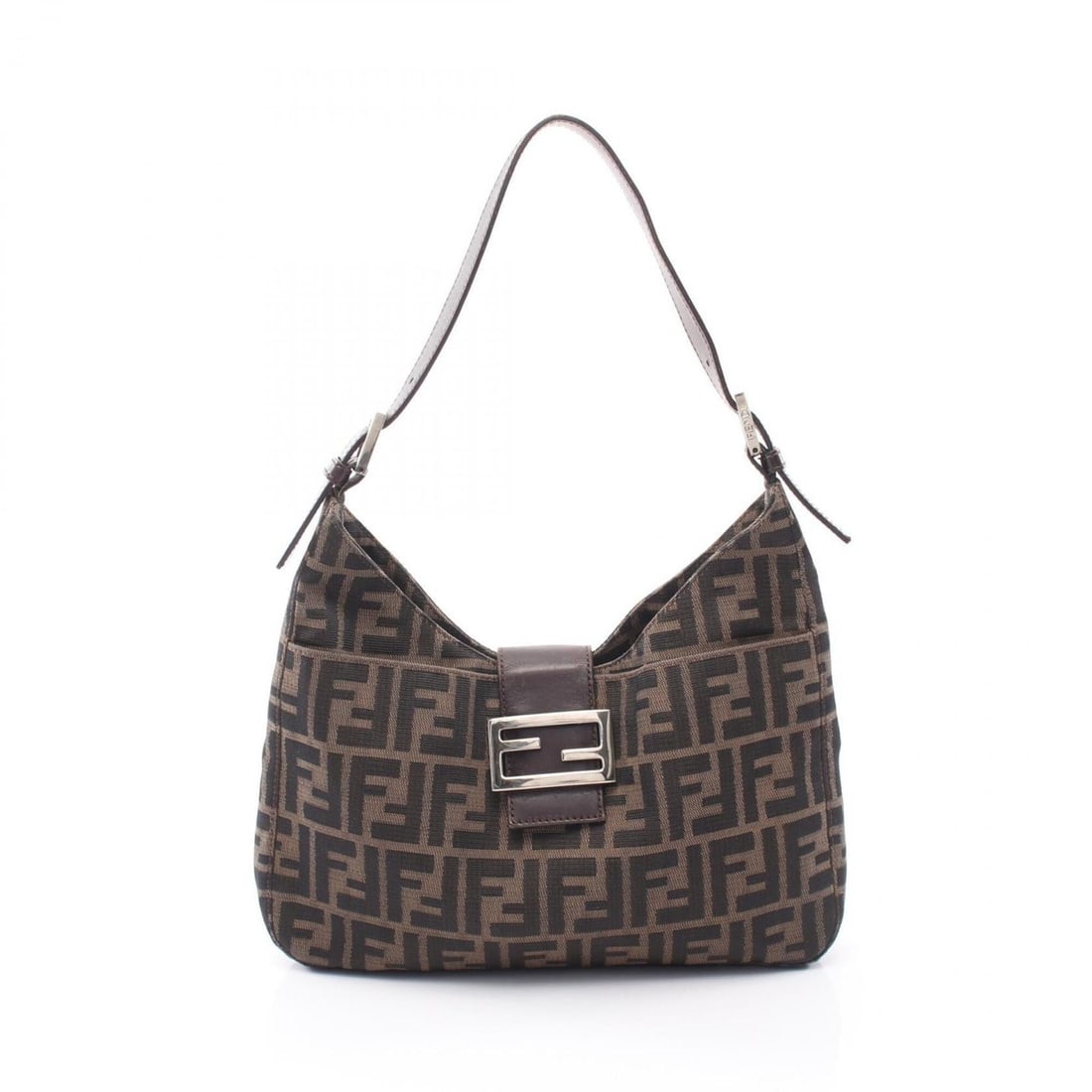 Fendi Zucca Shoulder Bag/Handbag, Canvas and Leather, Women's, Brown/Black: --- Catalog ---Category: SizeSize (HxWxD): 17cm x 28cm x 4cm / 6.69'' x 11.02'' x 1.57''Category: DesignType: Handbag, Shoulder bagColor: Black, BrownGender: WomenMaterial: Canvas , Leather Category: 
