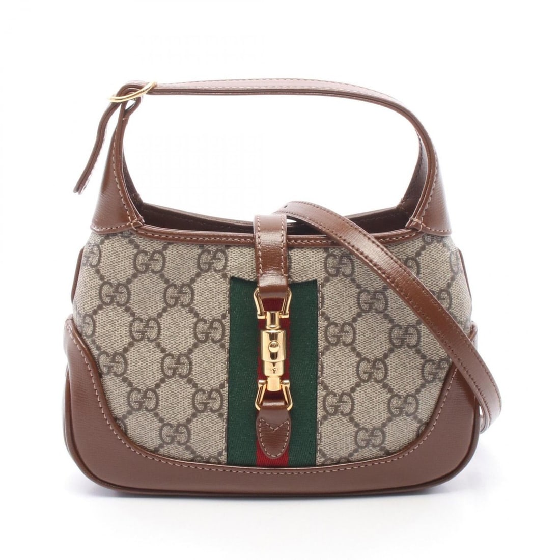 Gucci Jackie 1961 GG Supreme 2-Way Handbag, Coated Canvas Leather, Women's, Beige/Brown/Multicolor, (1 of 11)