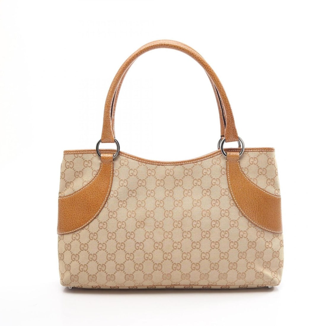 Gucci GG Canvas Tote Bag Handbag, and Leather, Women's, Beige/Brown, 113015: --- Catalog ---Category: SizeSize (HxWxD): 18cm x 36cm x 6cm / 7.08'' x 14.17'' x 2.36''Category: DesignType: Handbag, Tote bagColor: Beige, BrownGender: WomenMaterial: Canvas , Leather Category: Gene