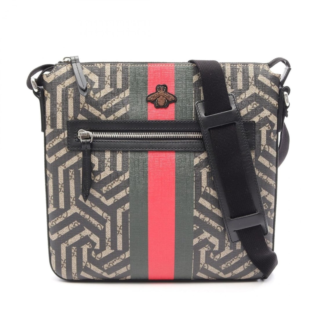 Gucci GG Kaleido Bee Shoulder Bag/Handbag, Coated Canvas Leather, Men's/Women's,: --- Catalog ---Category: SizeSize (HxWxD): 27.5cm x 28cm x 3cm / 10.82'' x 11.02'' x 1.18''Category: DesignType: Handbag, Shoulder bagColor: Beige, Black, Multi-colorGender: Men,WomenMaterial: Coated 
