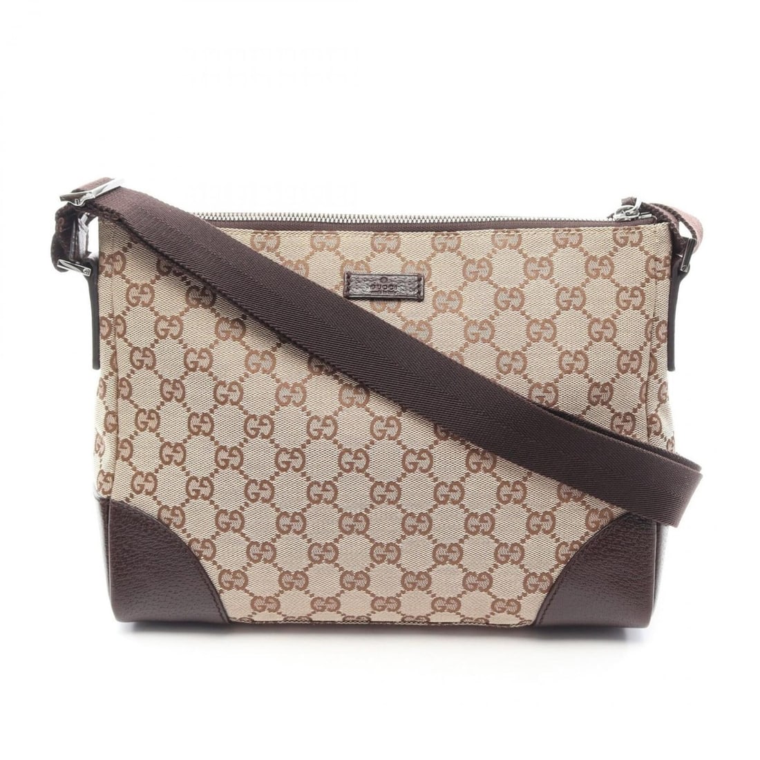 Gucci GG Canvas Shoulder Bag/Handbag, and Leather, Women's, Beige/Brown, 114273: --- Catalog ---Category: SizeSize (HxWxD): 21cm x 28cm x 8cm / 8.26'' x 11.02'' x 3.14''Category: DesignType: Handbag, Shoulder bagColor: Beige, BrownGender: WomenMaterial: Canvas , Leather Category: 