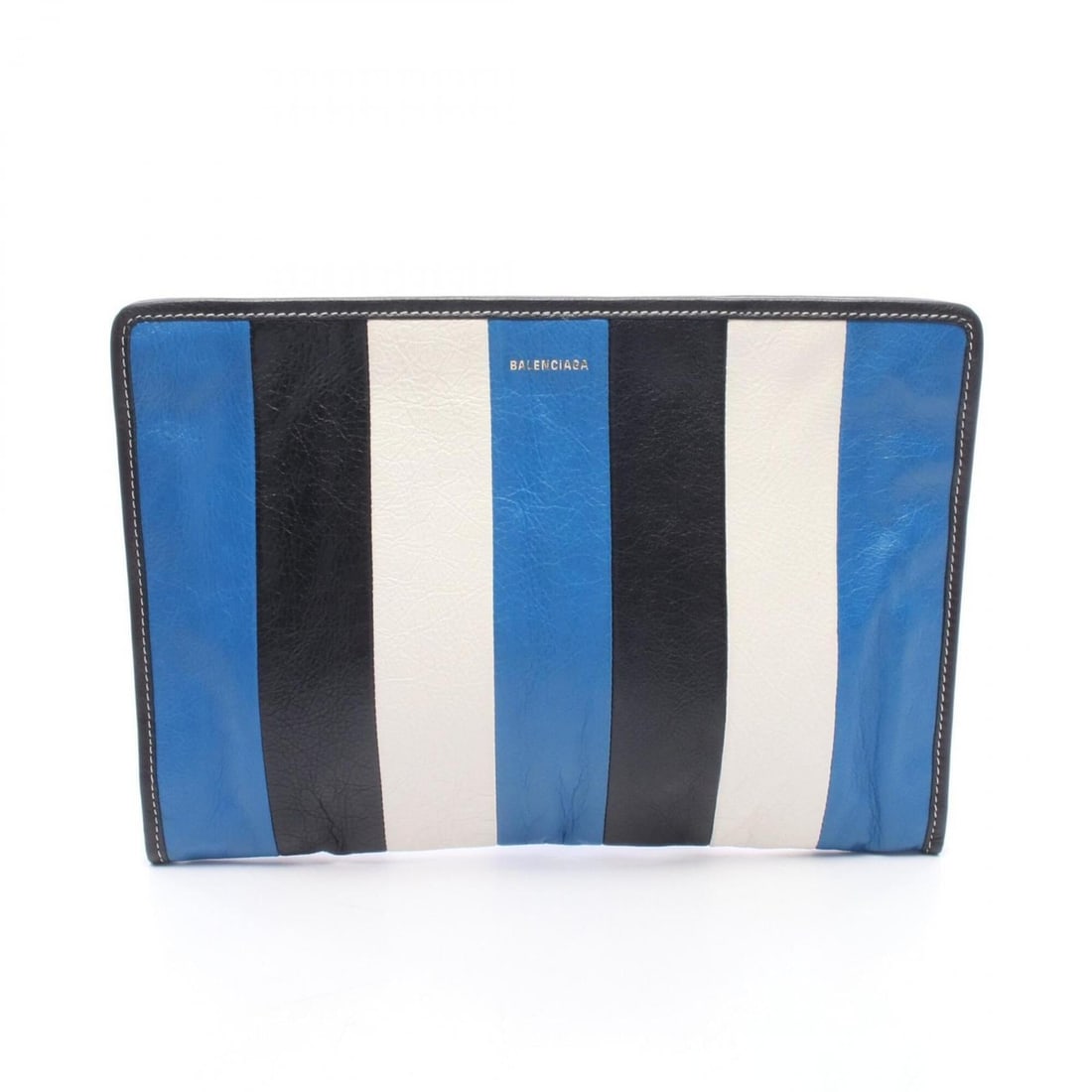 Balenciaga BAZAR Clutch Bag Handbag Leather Women's Blue White Black 443658: --- Catalog ---Category: SizeSize (HxWxD): 23cm x 33.5cm x 1.5cm / 9.05'' x 13.18'' x 0.59''Category: DesignType: Clutch bag, HandbagColor: Black, Blue, WhiteGender: WomenMaterial: Leather Category: G