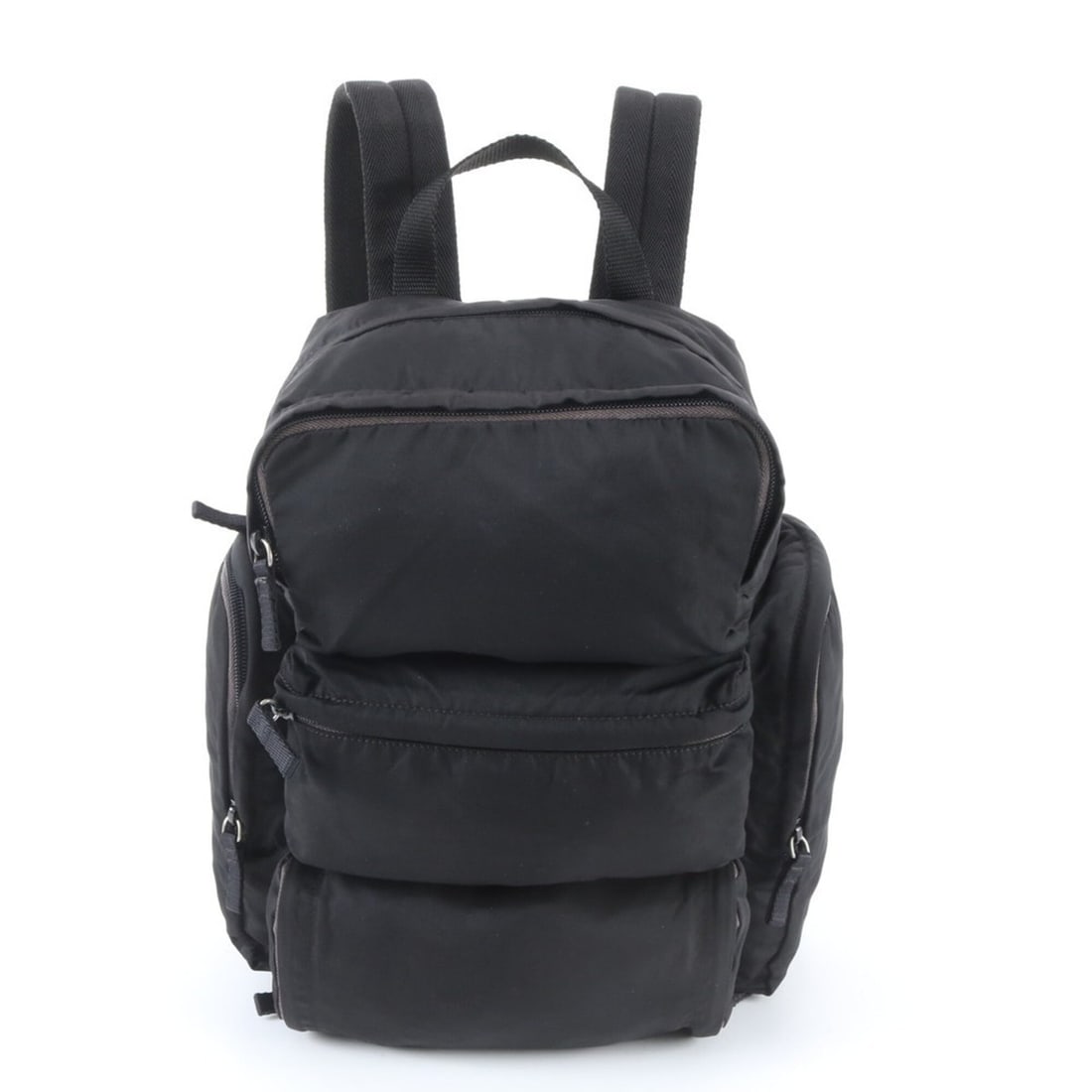 Prada Tessuto Nylon Triangle Logo Backpack/Handbag, Black, Men's: --- Catalog ---Category: SizeSize (HxWxD): 31cm x 26cm x 14cm / 12.2'' x 10.23'' x 5.51''Category: DesignType: Backpack, HandbagColor: Black, WhiteGender: MenMaterial: Nylon Category: GeneralBrand: Pr