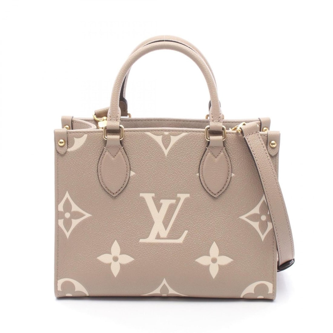Louis Vuitton OnTheGo PM Bicolor Monogram Empreinte Tourtrell Crème 2-Way Handbag Leather Women's: --- Catalog ---Category: SizeSize (HxWxD): 19cm x 25cm x 9cm / 7.48'' x 9.84'' x 3.54''Category: DesignType: HandbagColor: Beige, IvoryGender: WomenMaterial: Monogram Empreinte Category: GeneralMPN: M