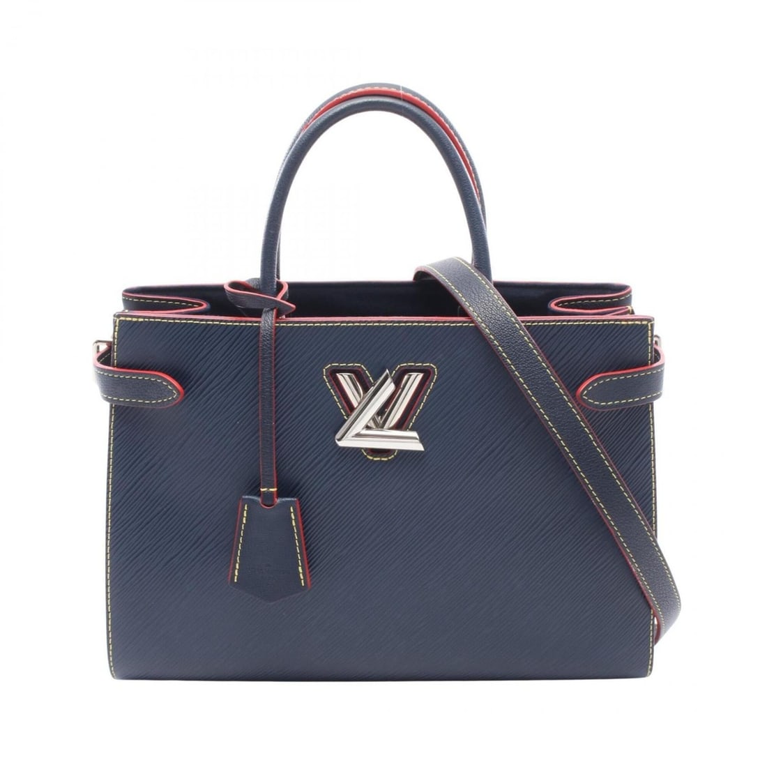 Louis Vuitton Twist Tote 2-Way Bag Handbag Leather Epi Women's Navy/Red M54980: --- Catalog ---Category: SizeSize (HxWxD): 22cm x 31cm x 12cm / 8.66'' x 12.2'' x 4.72''Category: DesignType: Handbag, Tote bagColor: Navy, Red colorGender: WomenMaterial: Epi leather , Leather Catego