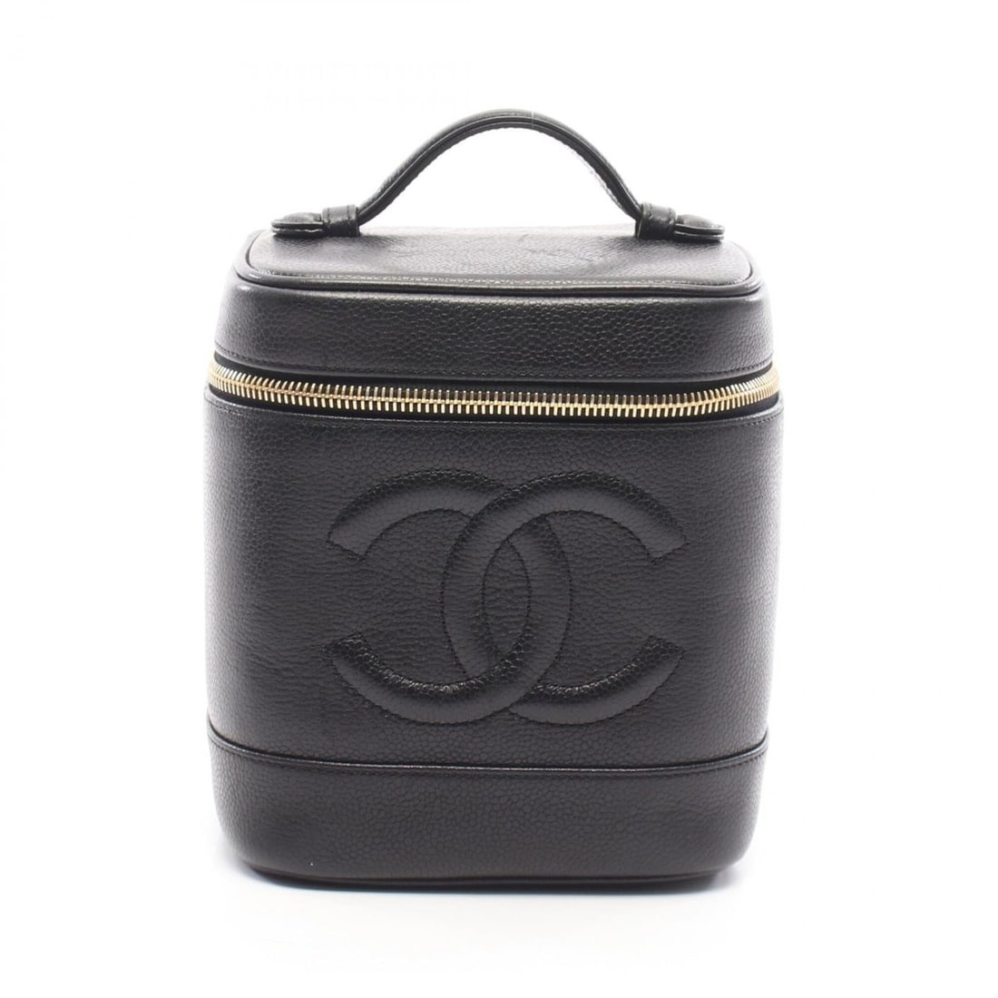 Chanel Coco Mark Handbag, Caviar Leather (Grained Calfskin), Women's, Black, A01998 (1 of 11)