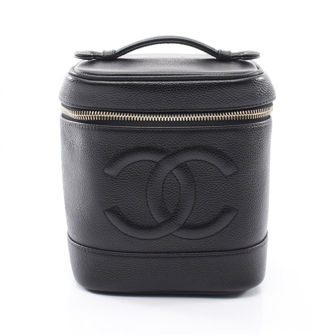 Chanel Coco Mark Handbag, Caviar Leather (Grained Calfskin), Women's, Black (1 of 10)